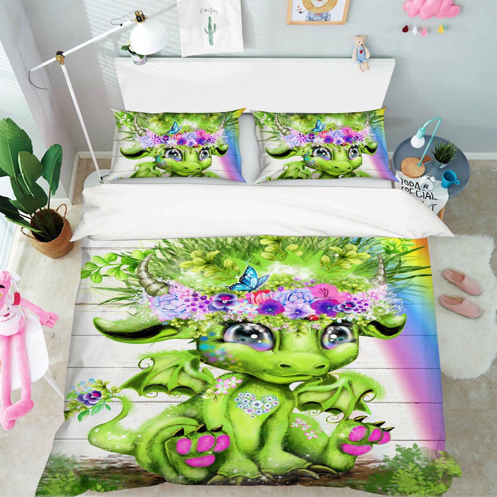 3D Rainbow Dragon 8612 Sheena Pike Bedding Bed Pillowcases Quilt Cover Duvet Cover