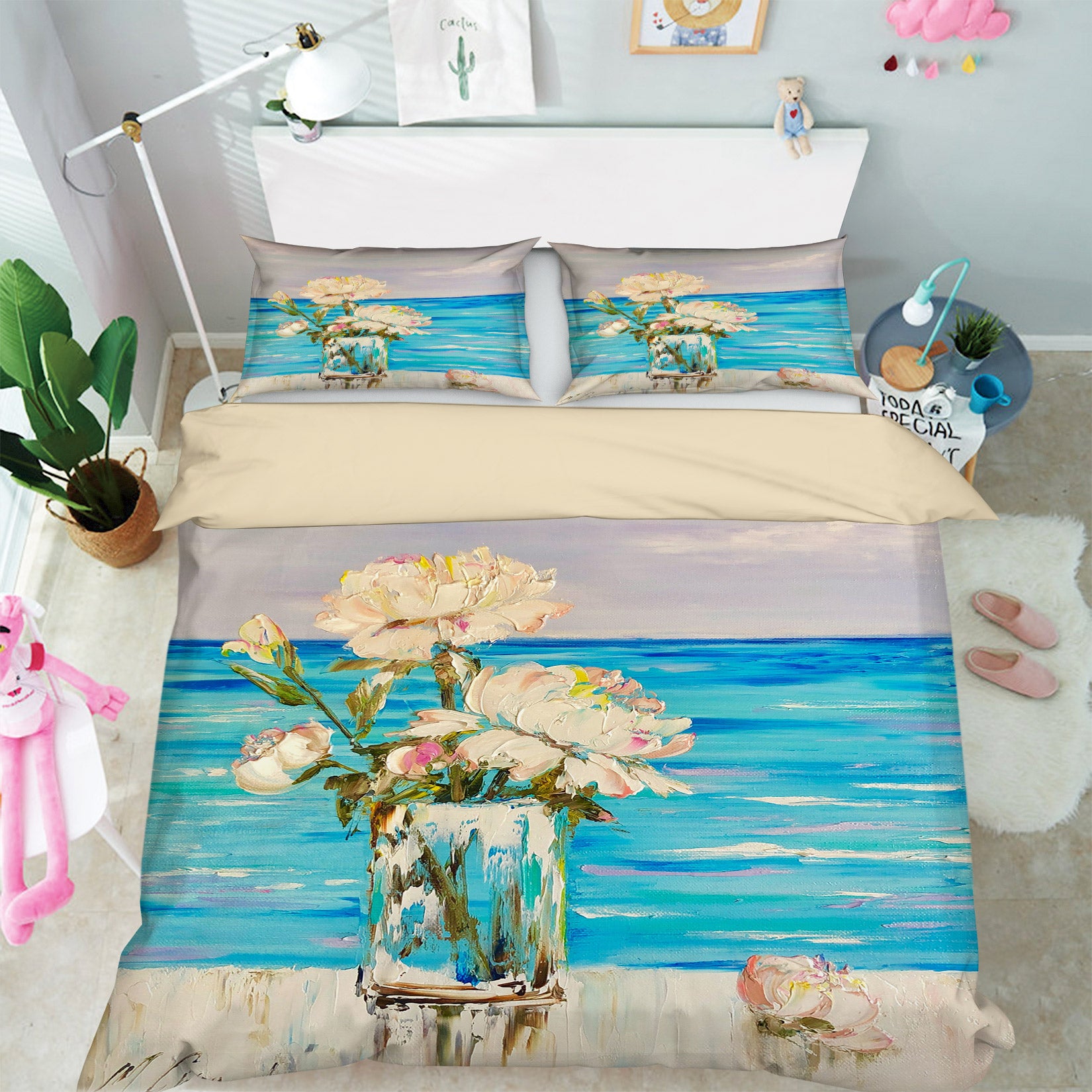 3D Blue Ocean Flower 485 Skromova Marina Bedding Bed Pillowcases Quilt
