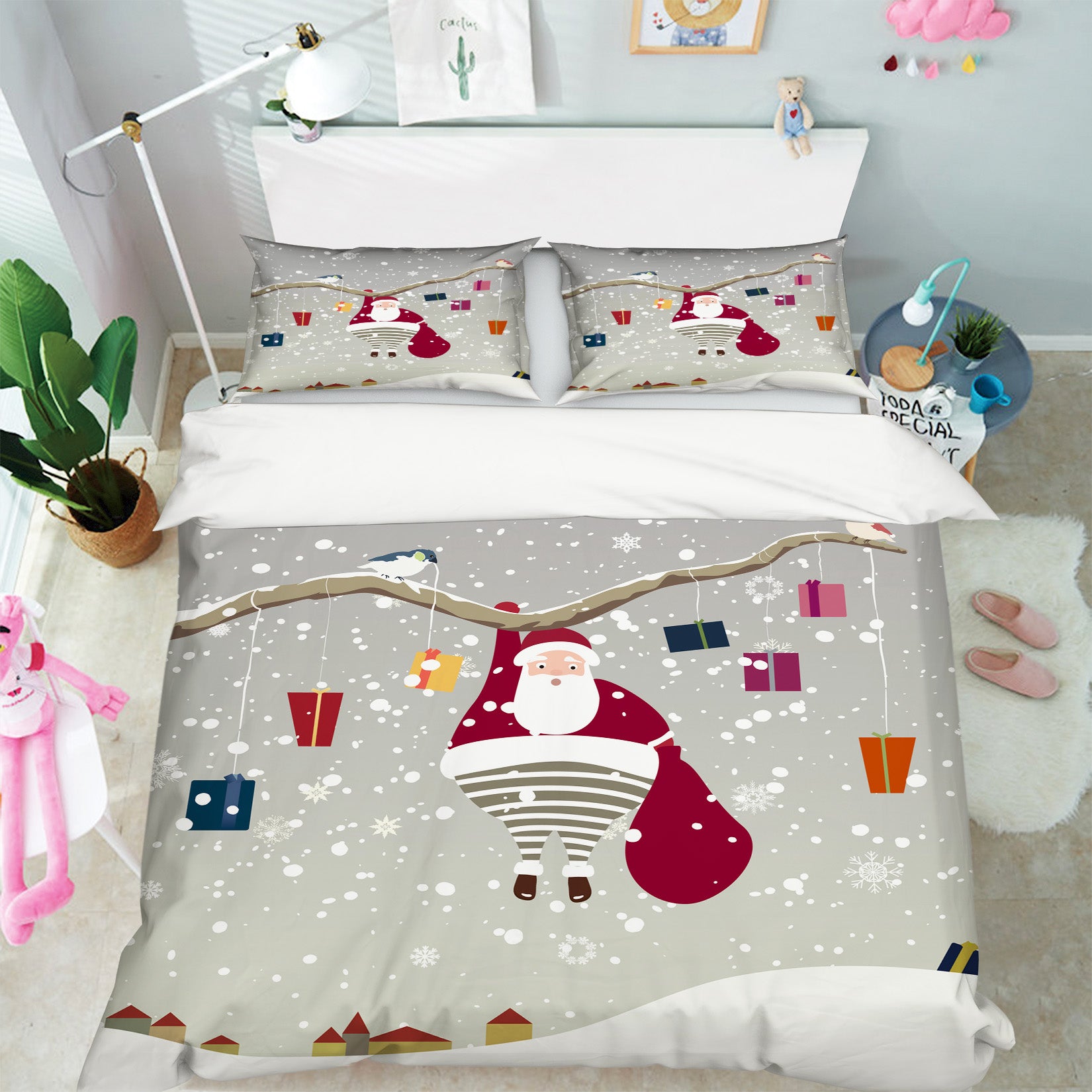 3D Santa Claus 52224 Christmas Quilt Duvet Cover Xmas Bed Pillowcases