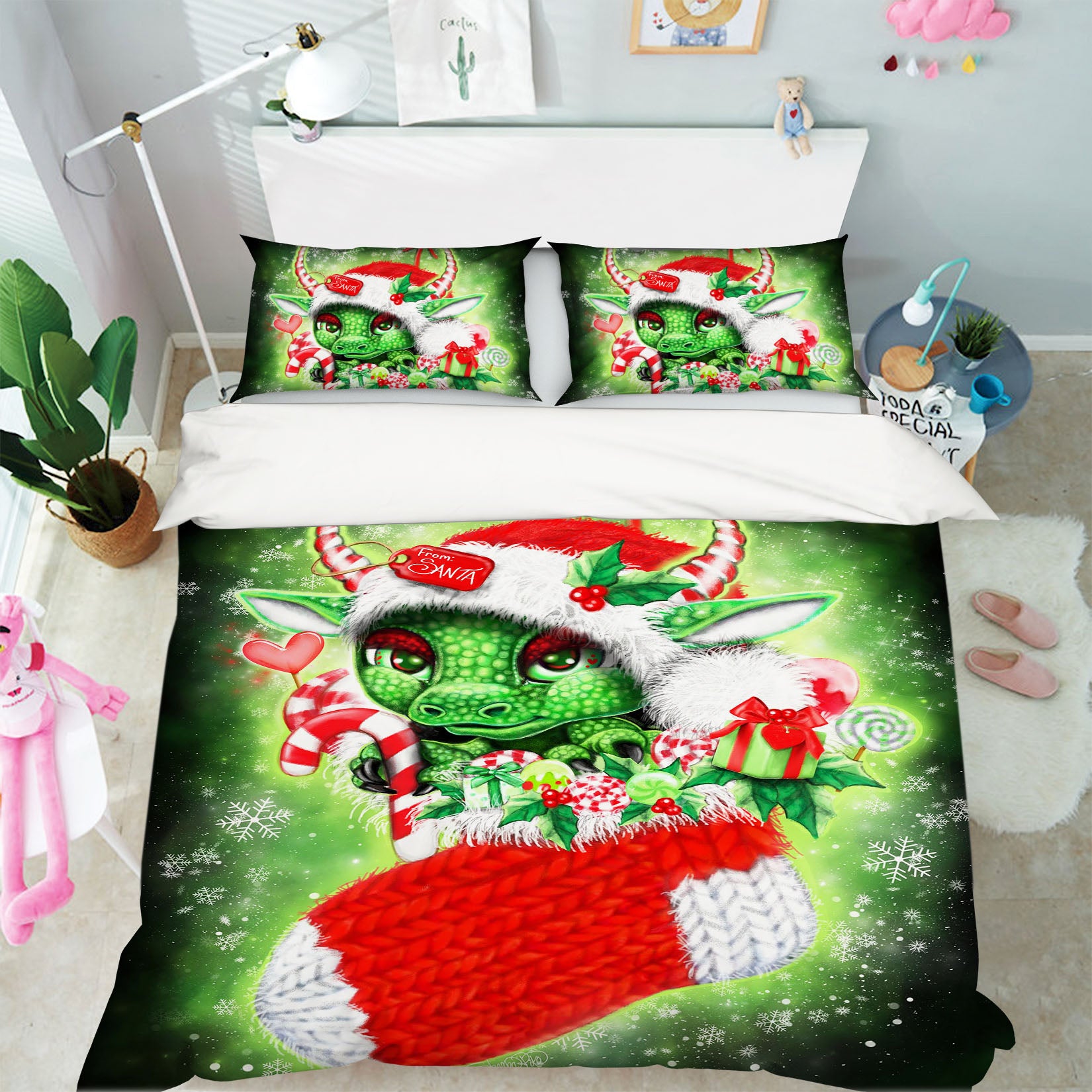 3D Christmas Dragon 8611 Sheena Pike Bedding Bed Pillowcases Quilt Cover Duvet Cover