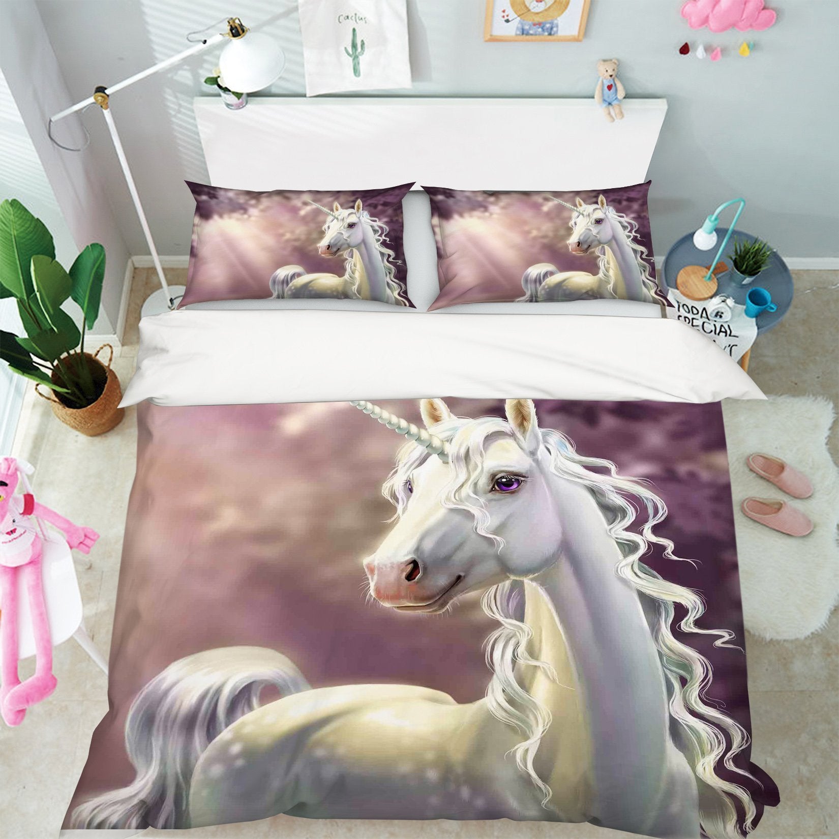 3D Beautiful Unicorn 061 Bed Pillowcases Quilt Wallpaper AJ Wallpaper 