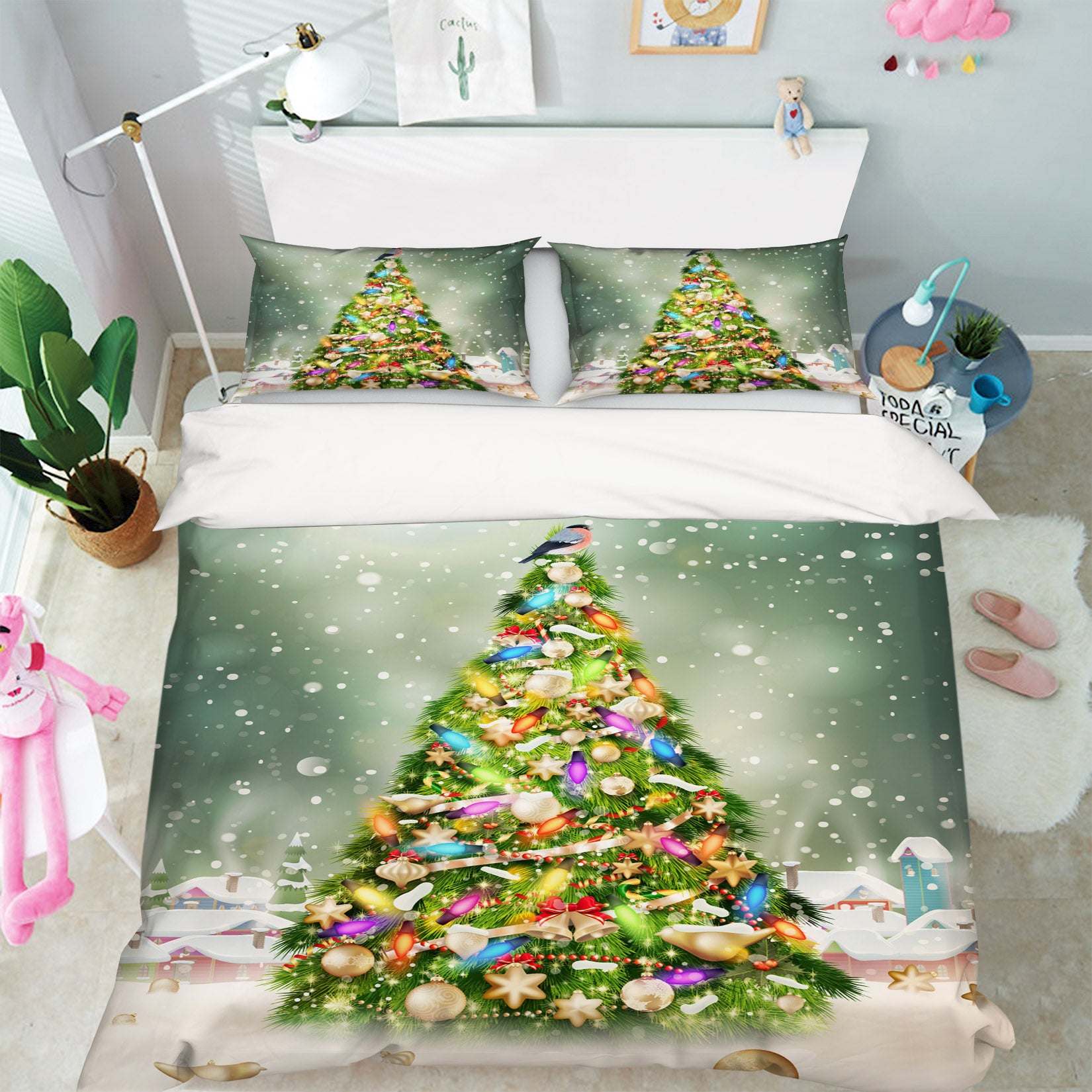 3D Tree 52234 Christmas Quilt Duvet Cover Xmas Bed Pillowcases