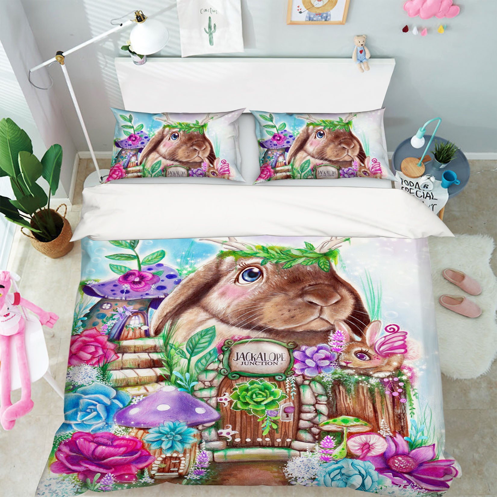 3D Cartoon Rabbit 8557 Sheena Pike Bedding Bed Pillowcases Quilt Cover Duvet Cover