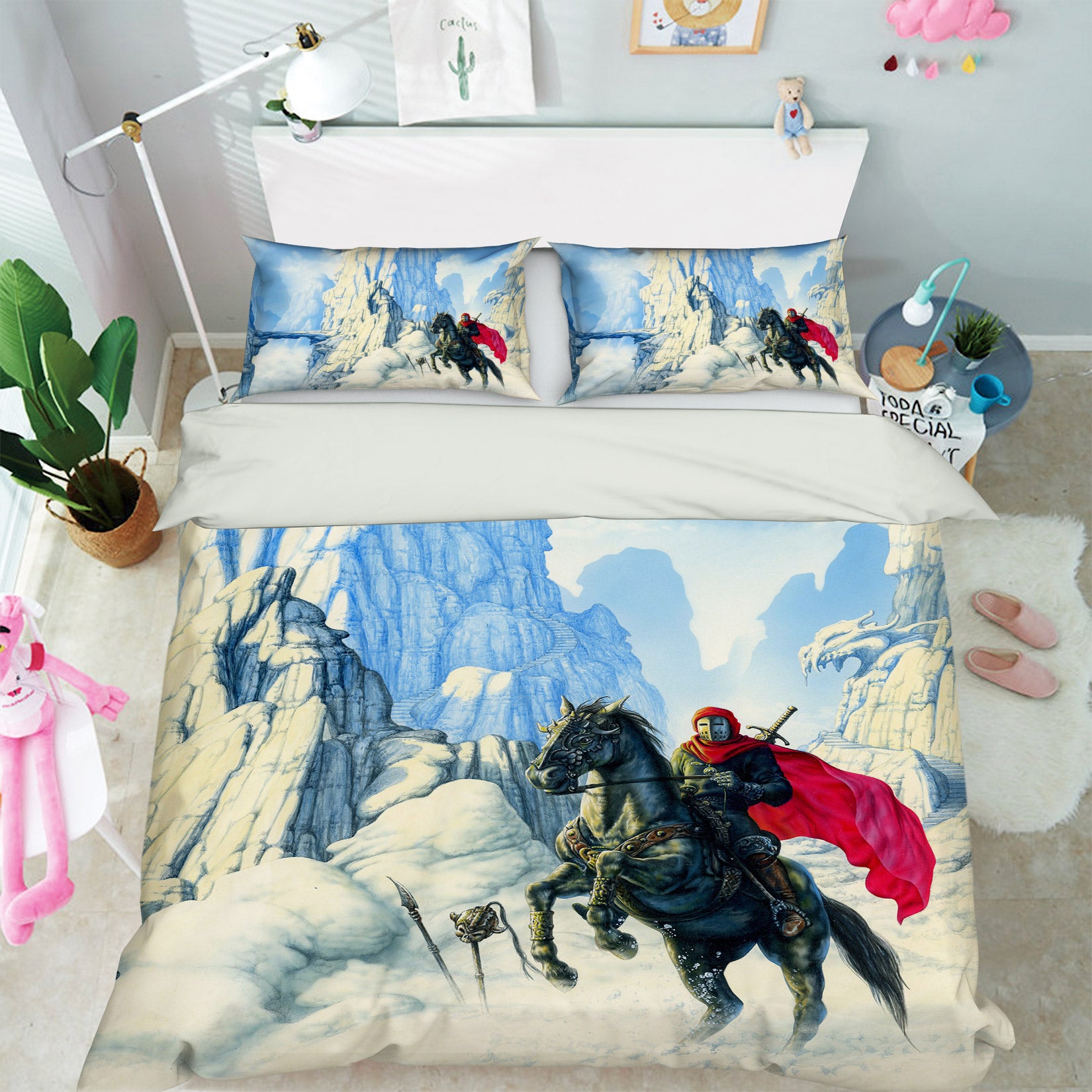 3D Mountains Knight 6165 Ciruelo Bedding Bed Pillowcases Quilt