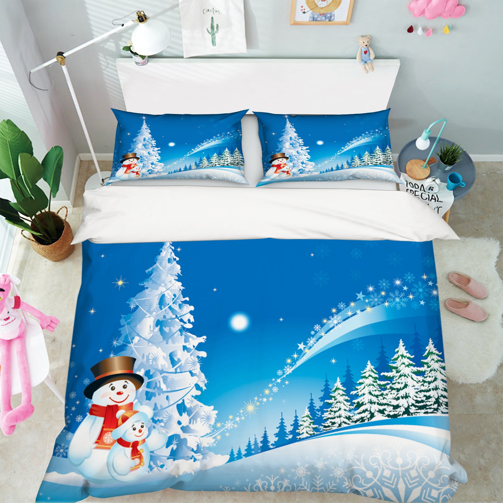 3D Snowman 31119 Christmas Quilt Duvet Cover Xmas Bed Pillowcases