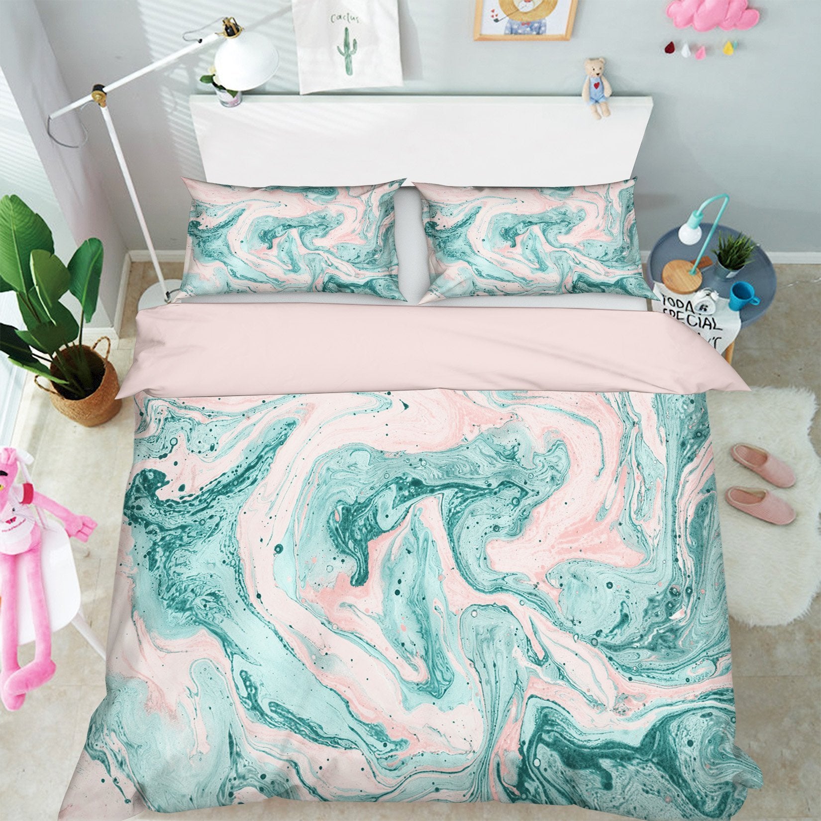 3D Green Turbulence 042 Bed Pillowcases Quilt Wallpaper AJ Wallpaper 