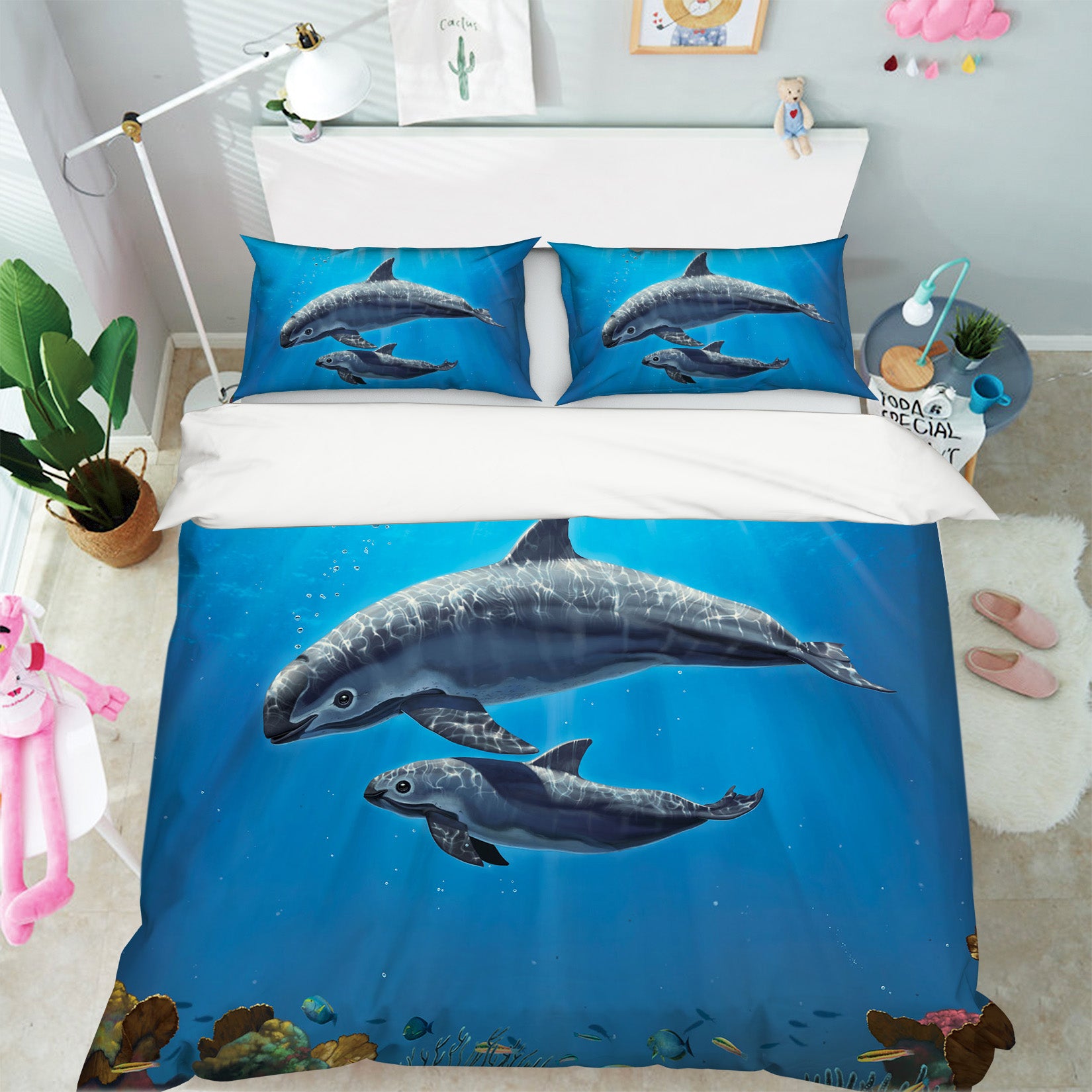 3D Vaquita Critically Endangered 098 Bed Pillowcases Quilt Exclusive Designer Vincent