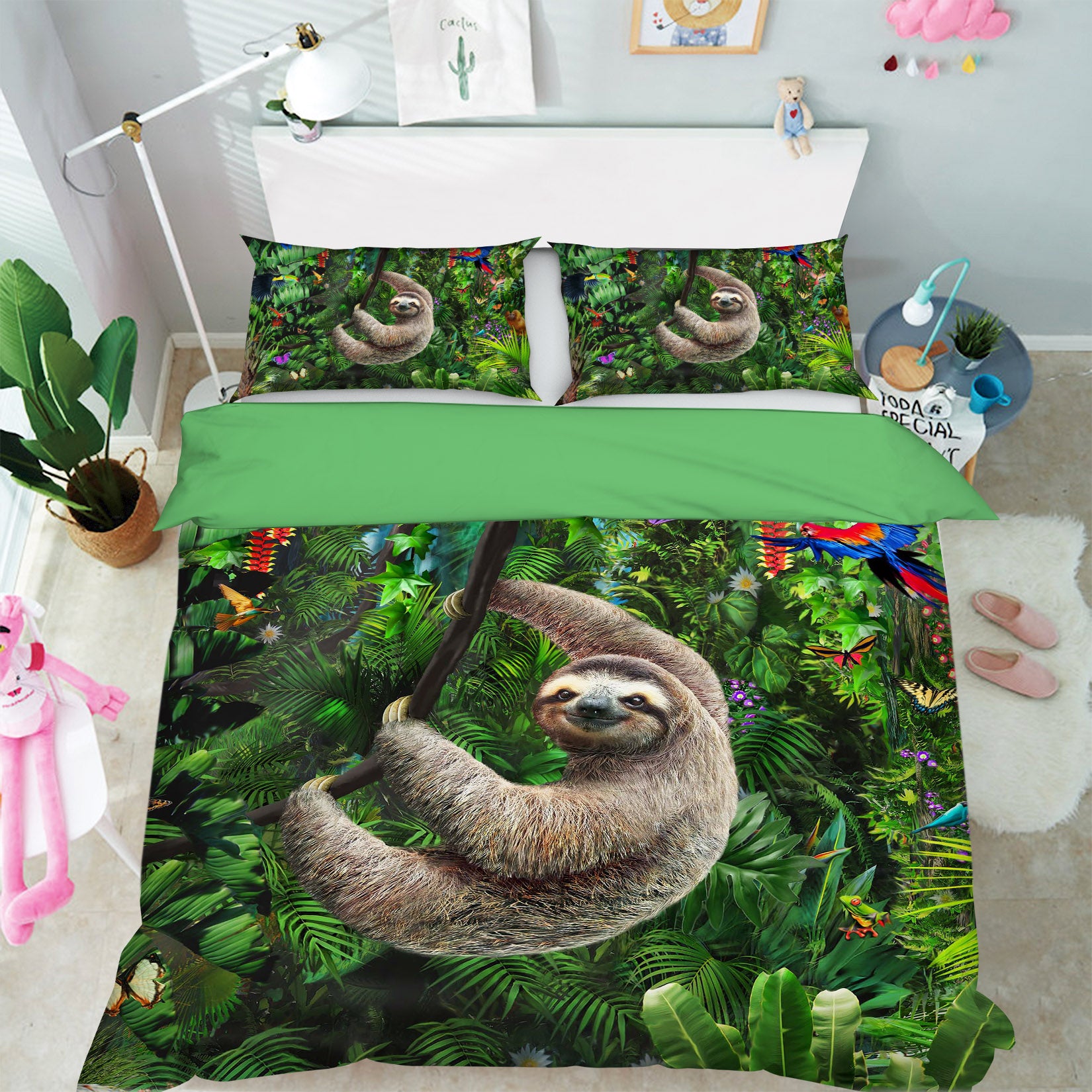 3D Forest Sloth 2053 Adrian Chesterman Bedding Bed Pillowcases Quilt