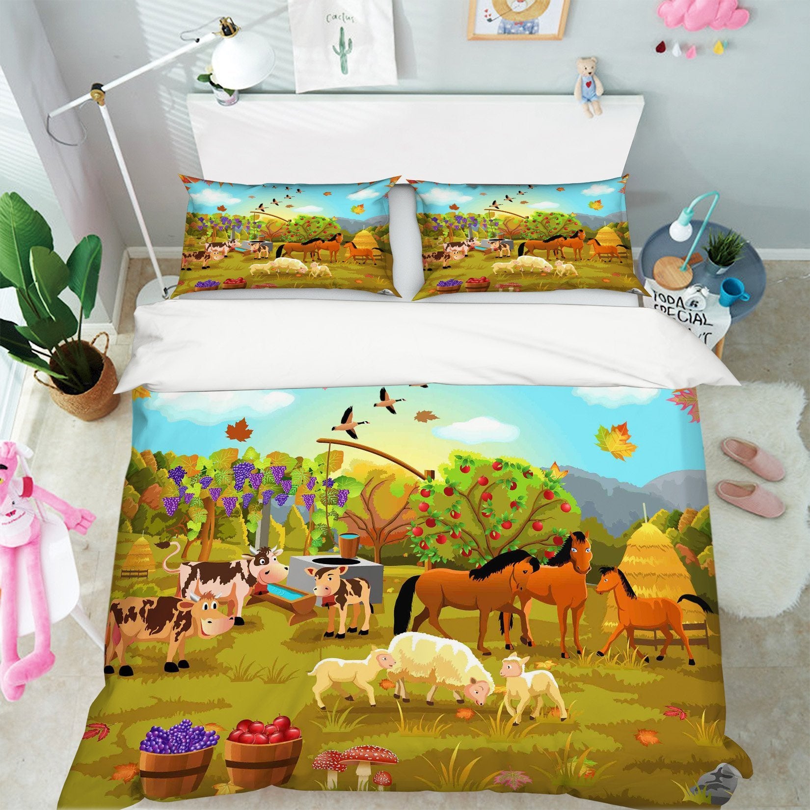 3D Farm Animals 222 Bed Pillowcases Quilt Wallpaper AJ Wallpaper 