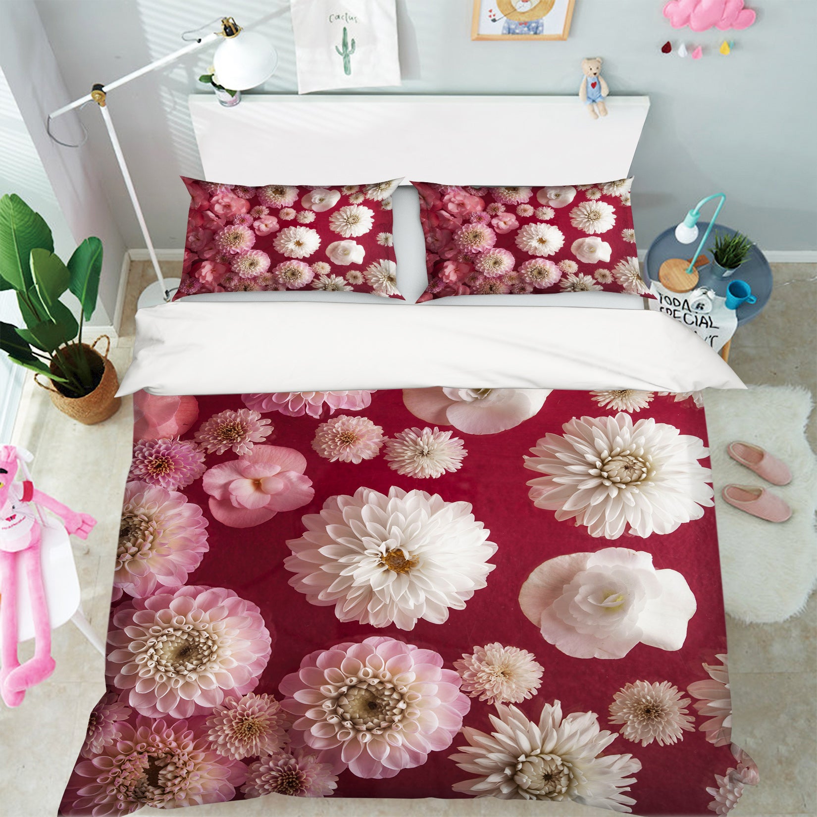 3D Pink Chrysanthemum 1010 Assaf Frank Bedding Bed Pillowcases Quilt