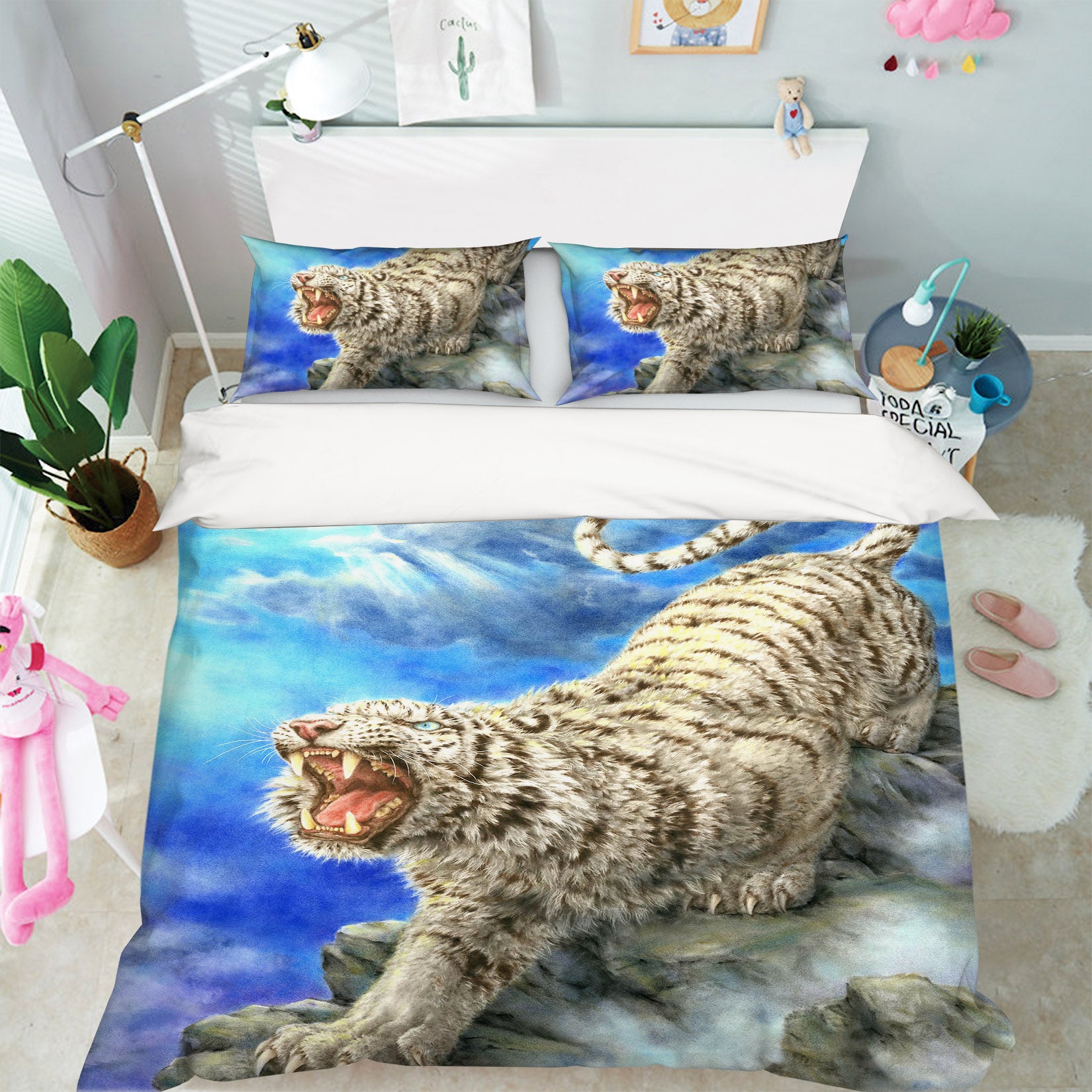 3D Tiger Cloud 5957 Kayomi Harai Bedding Bed Pillowcases Quilt Cover Duvet Cover