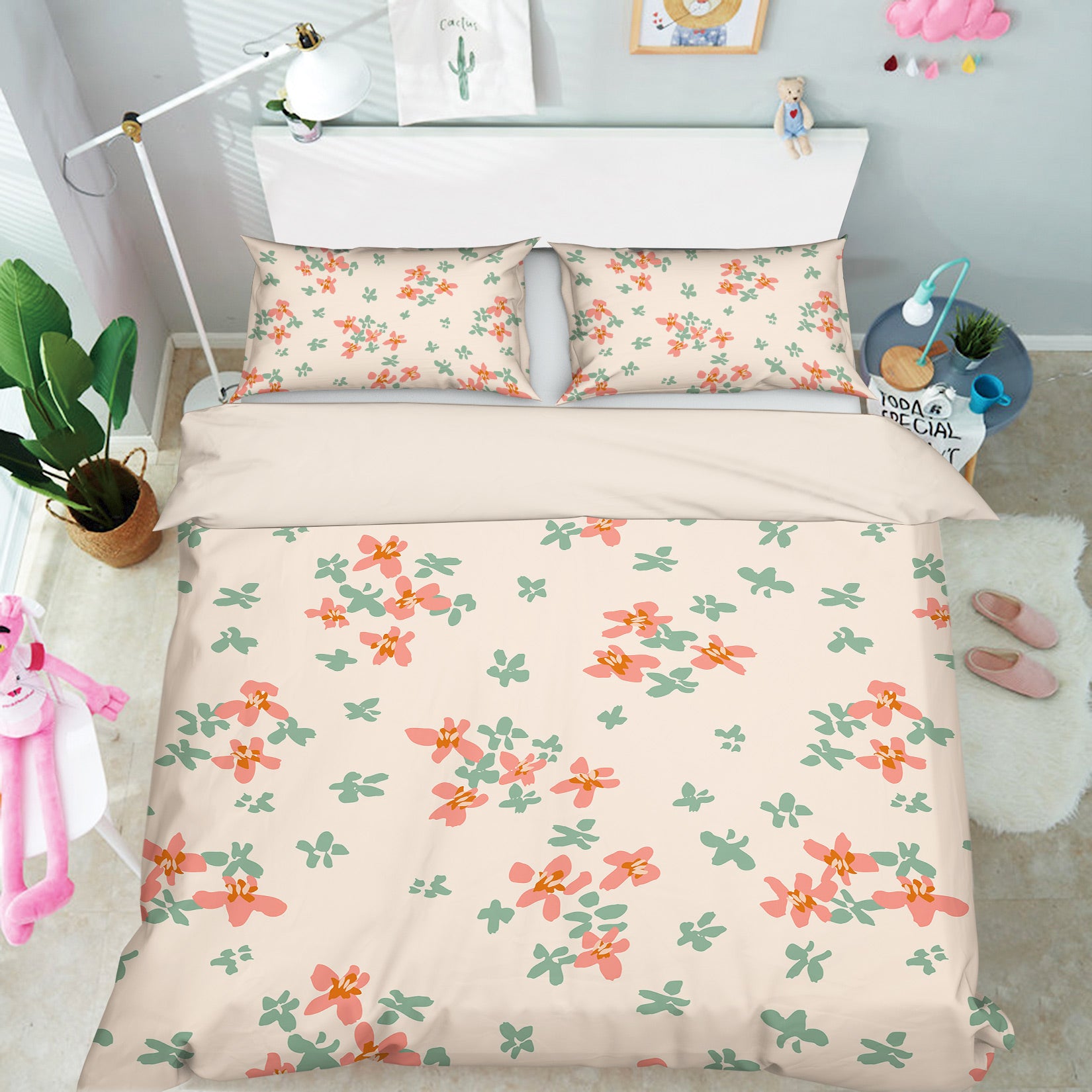 3D Green Red Floral 109121 Kashmira Jayaprakash Bedding Bed Pillowcases Quilt