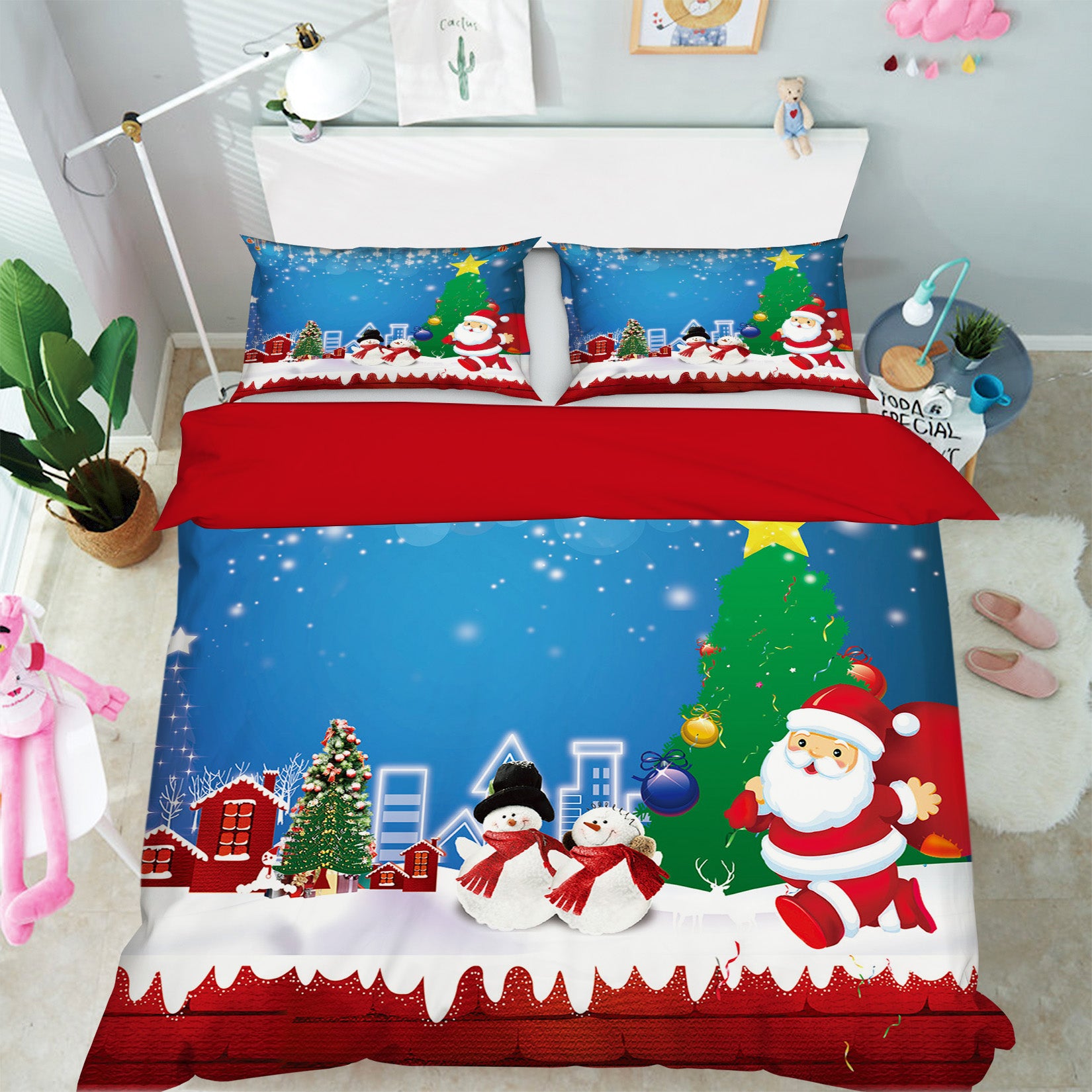 3D Snowman Santa Claus 31099 Christmas Quilt Duvet Cover Xmas Bed Pillowcases