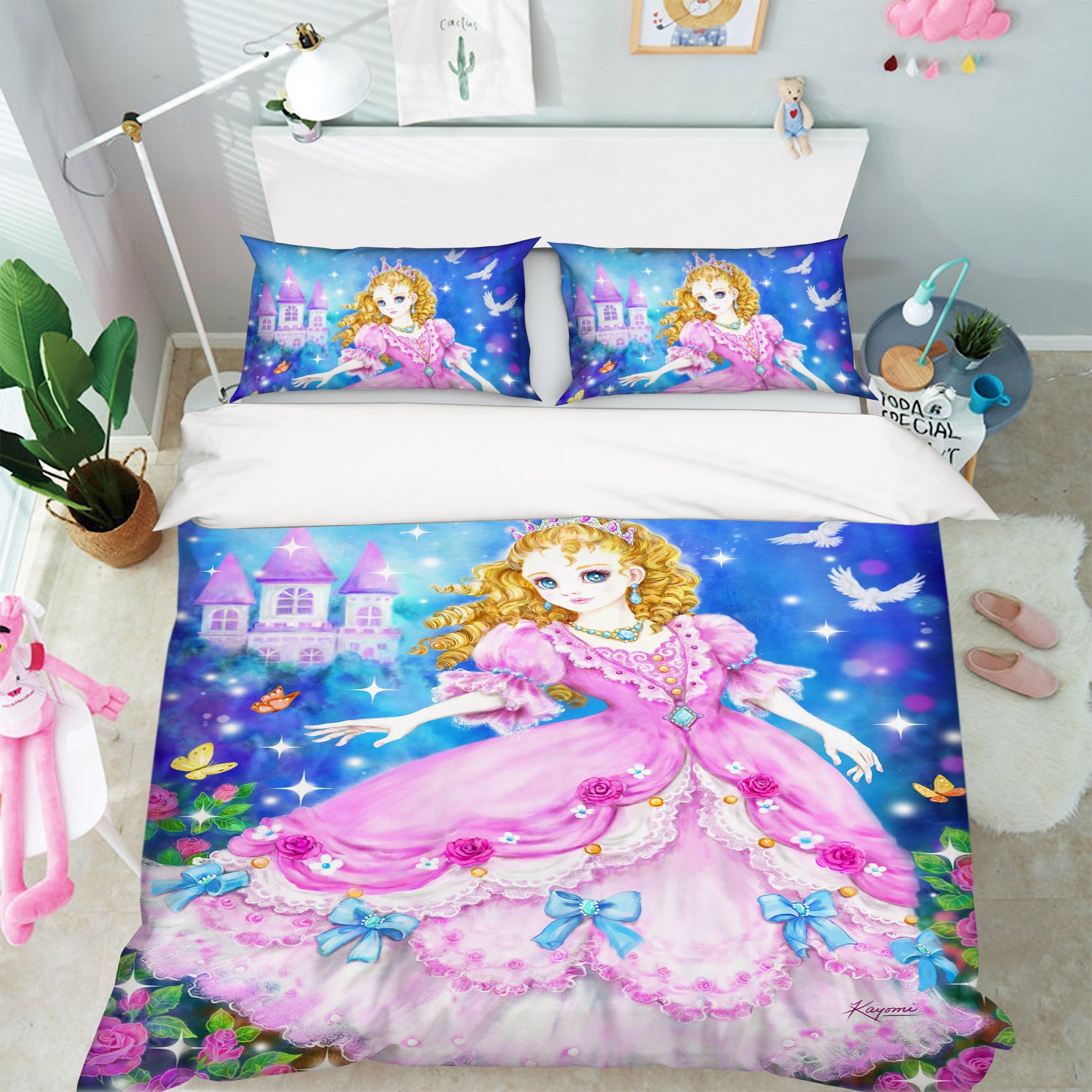 3D Pink Princess 5952 Kayomi Harai Bedding Bed Pillowcases Quilt Cover Duvet Cover