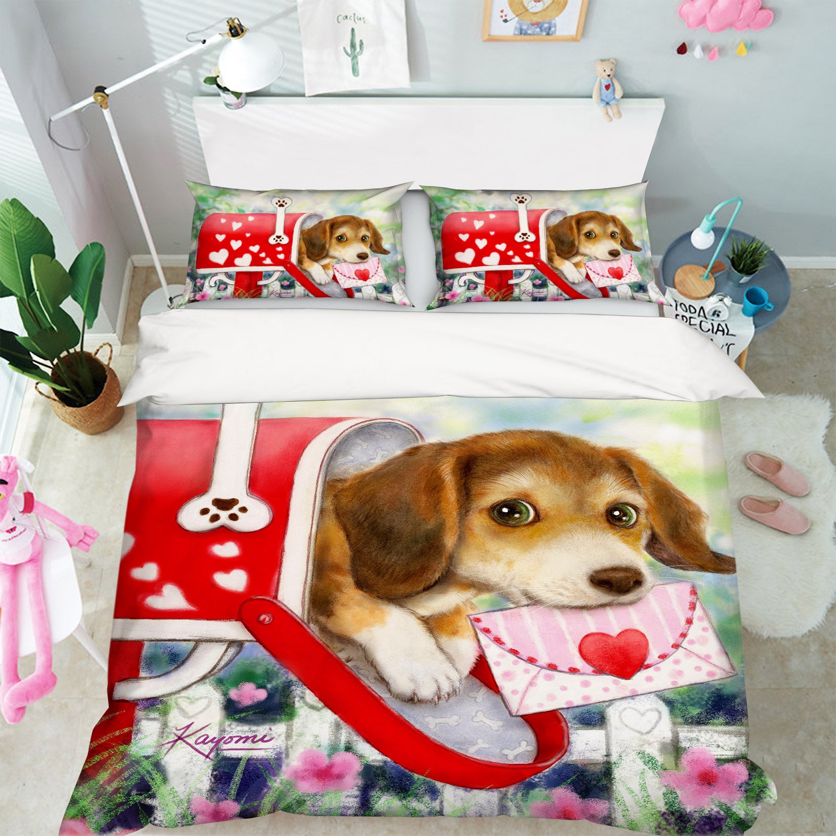 3D Dog Letter 5953 Kayomi Harai Bedding Bed Pillowcases Quilt Cover Duvet Cover