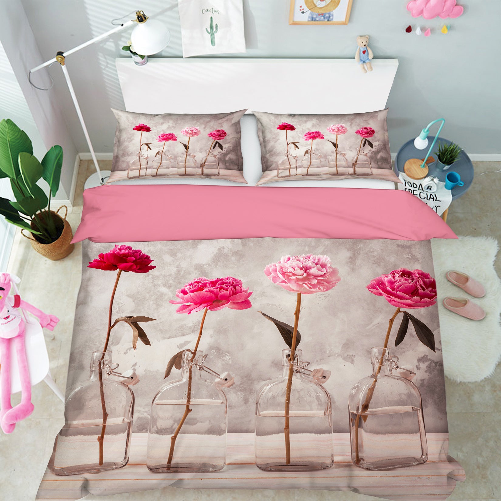 3D Red Chrysanthemum 1036 Assaf Frank Bedding Bed Pillowcases Quilt