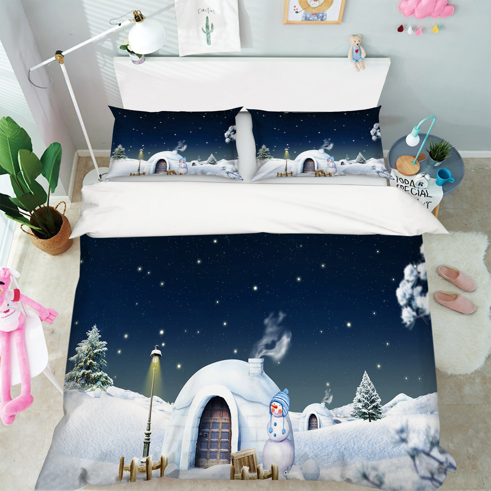 3D Snowman Lgloo 31110 Christmas Quilt Duvet Cover Xmas Bed Pillowcases