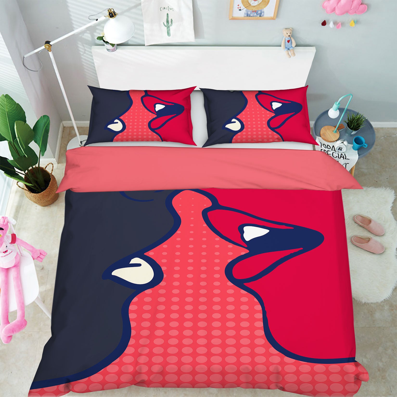 3D Kiss Mouth 223 Boris Draschoff Bedding Bed Pillowcases Quilt