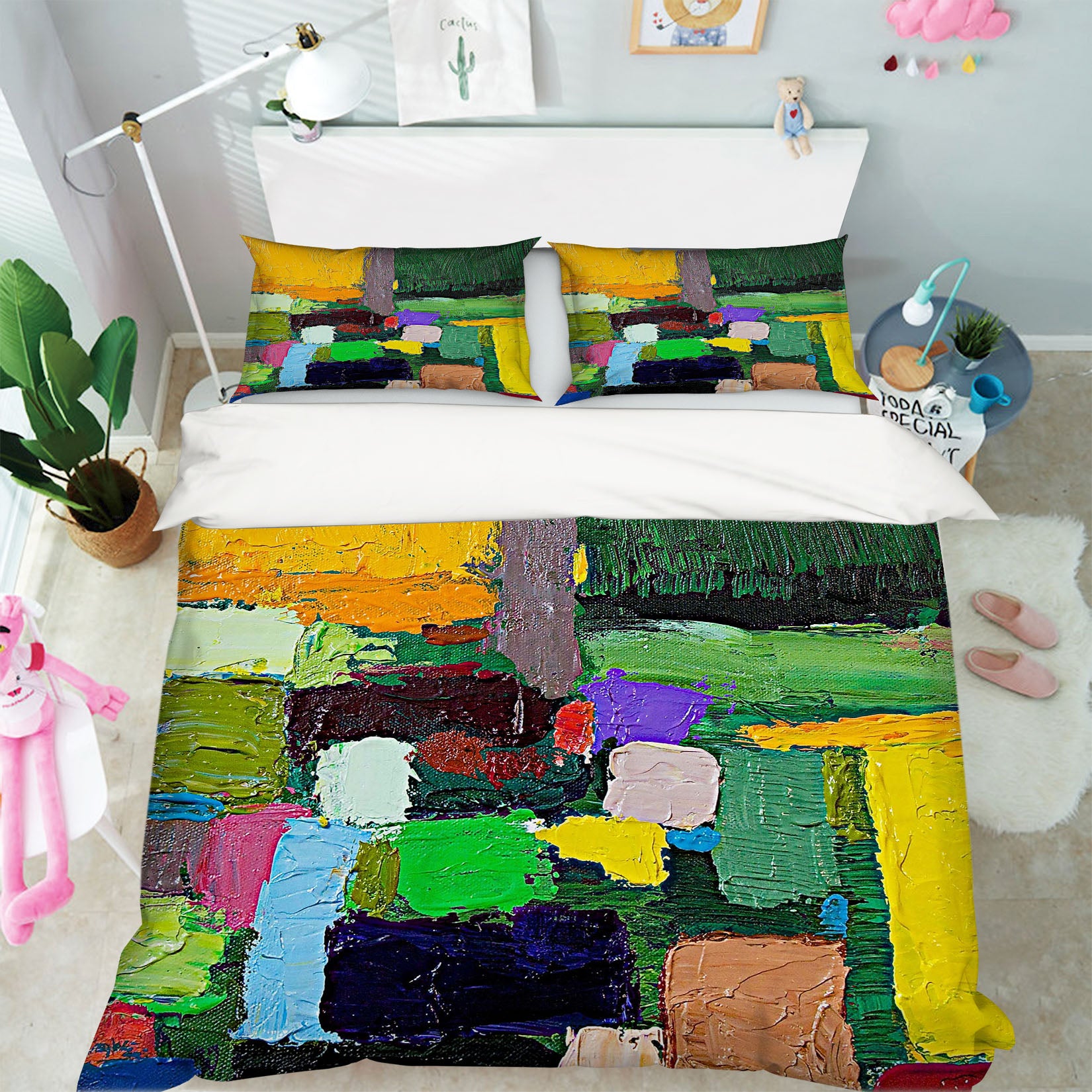 3D Green Pigment 1068 Allan P. Friedlander Bedding Bed Pillowcases Quilt