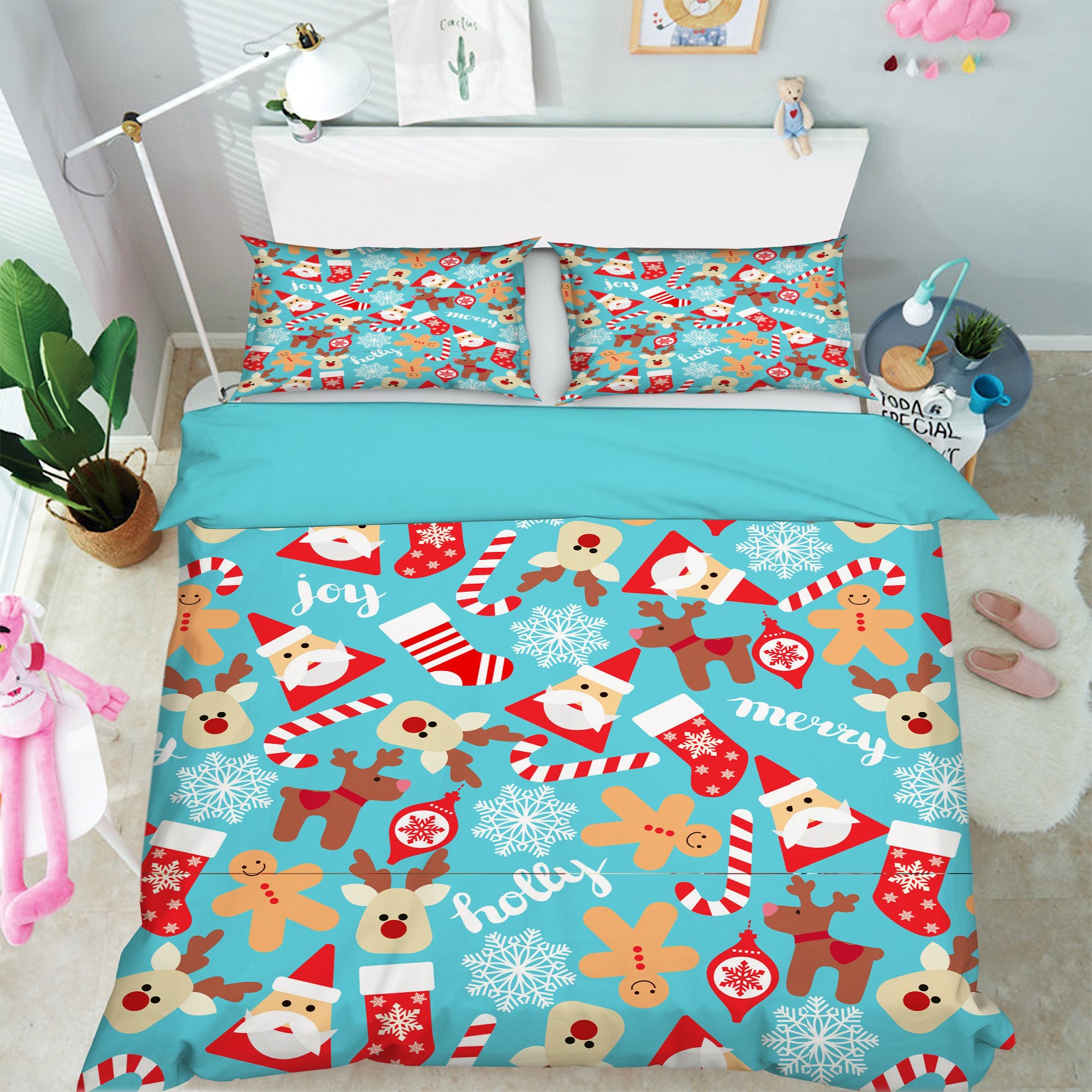 3D Santa Claus 52142 Christmas Quilt Duvet Cover Xmas Bed Pillowcases