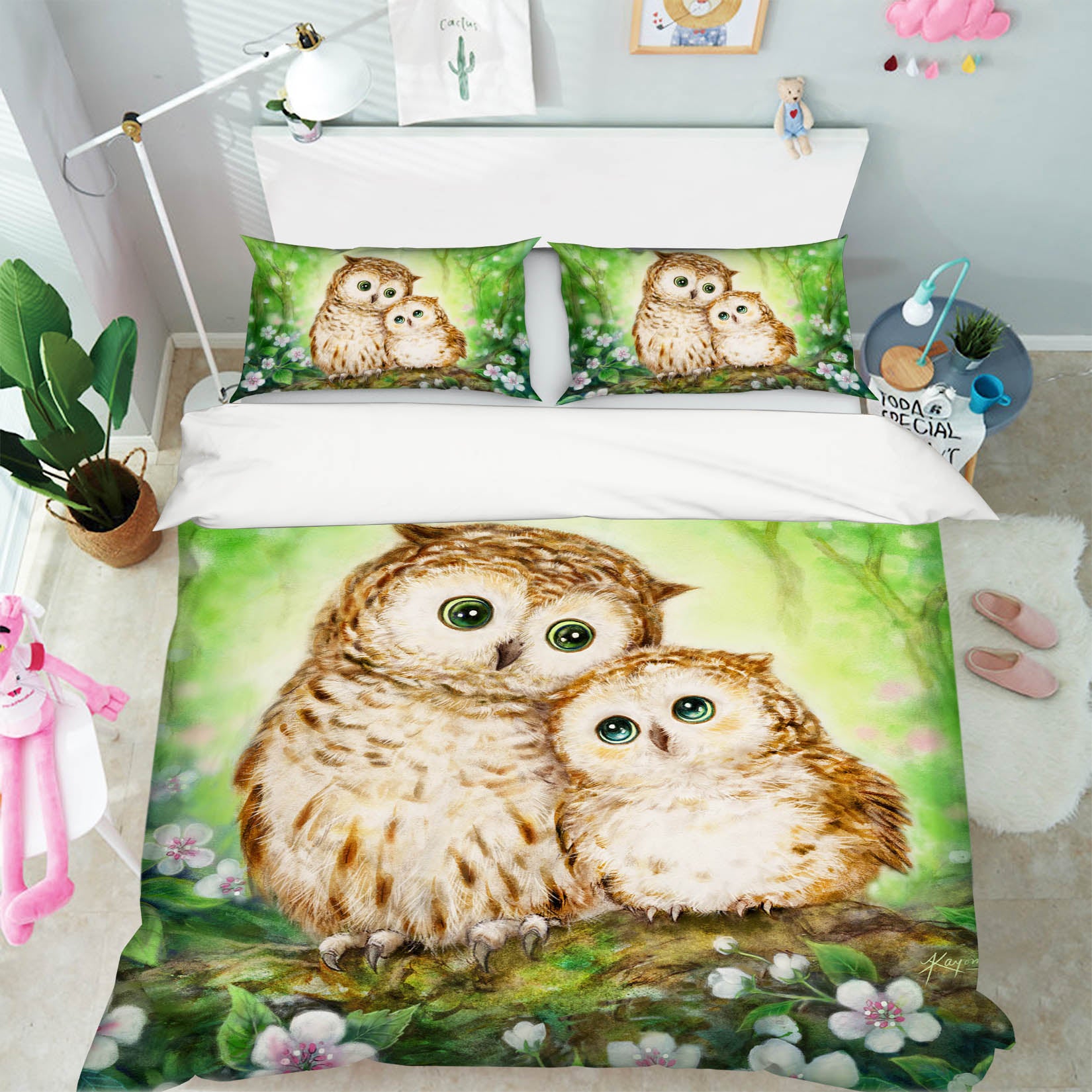 3D Baby Owl 5948 Kayomi Harai Bedding Bed Pillowcases Quilt Cover Duvet Cover