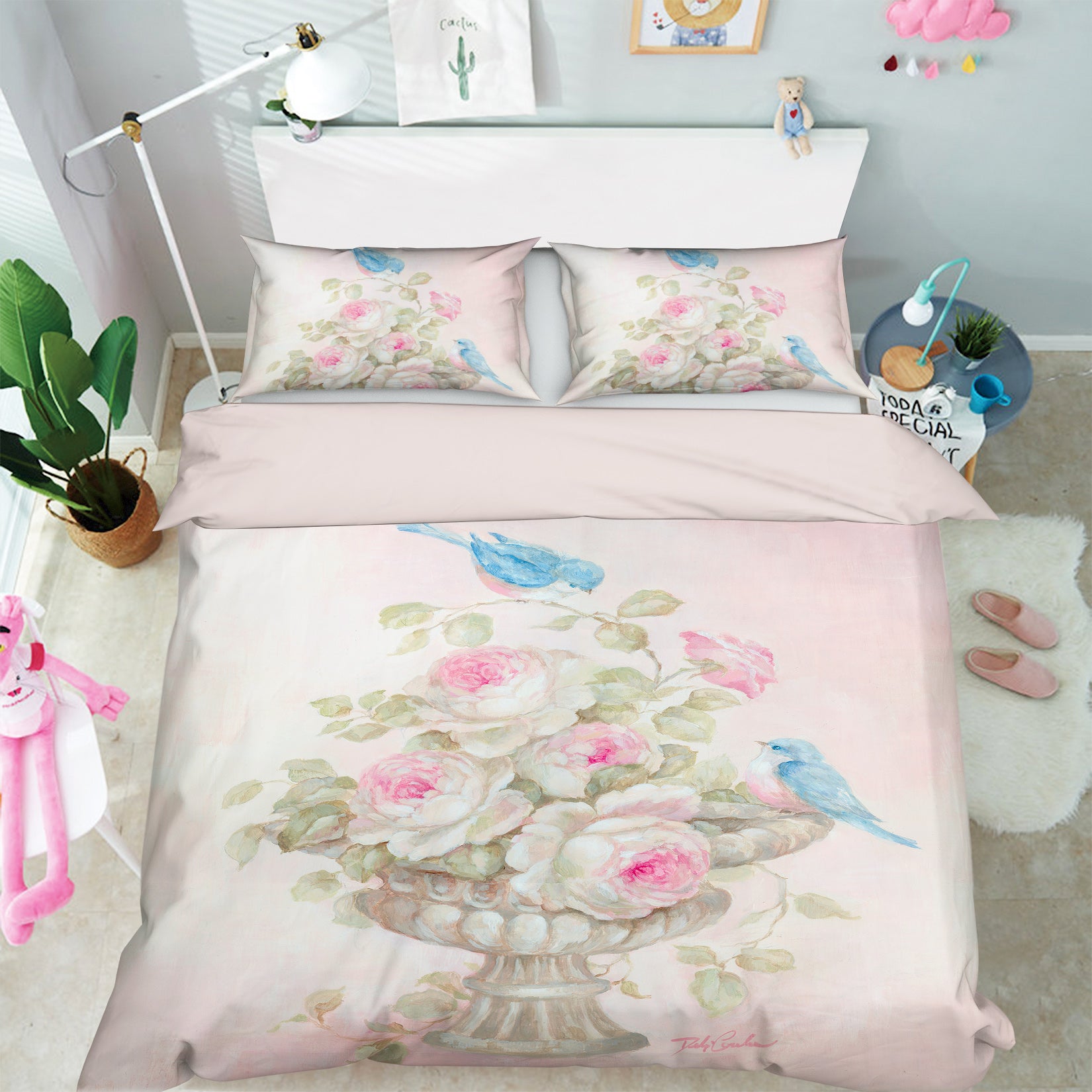 3D Flowerpot Bird 2146 Debi Coules Bedding Bed Pillowcases Quilt