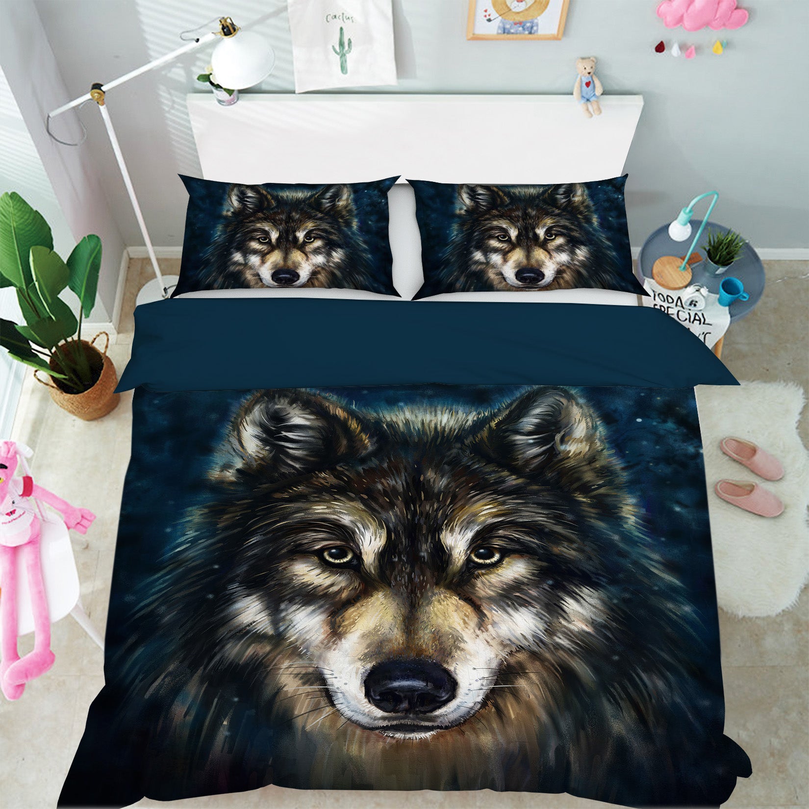 3D Black Wolf 106 Bed Pillowcases Quilt