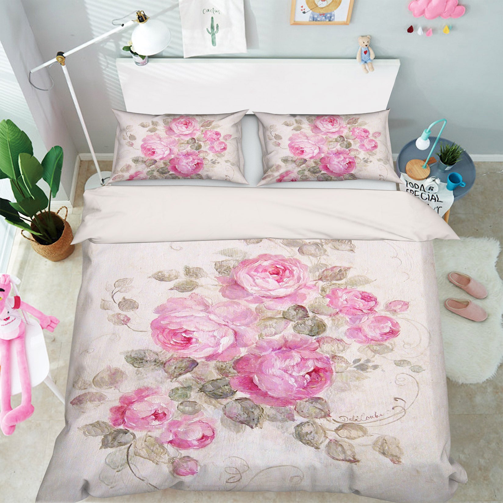 3D Flower Rose Branch 2136 Debi Coules Bedding Bed Pillowcases Quilt