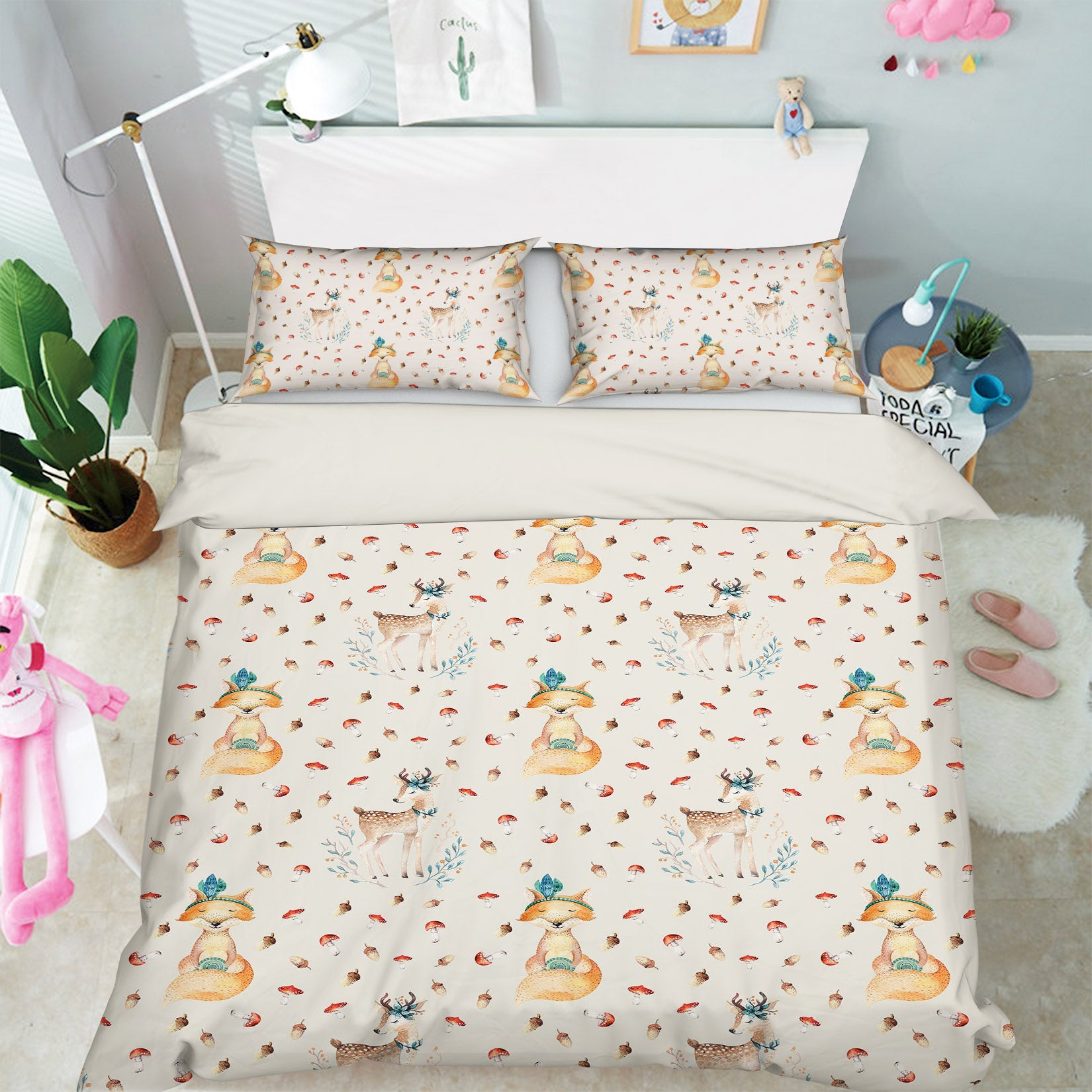 3D Fox Spotted Deer 209 Uta Naumann Bedding Bed Pillowcases Quilt