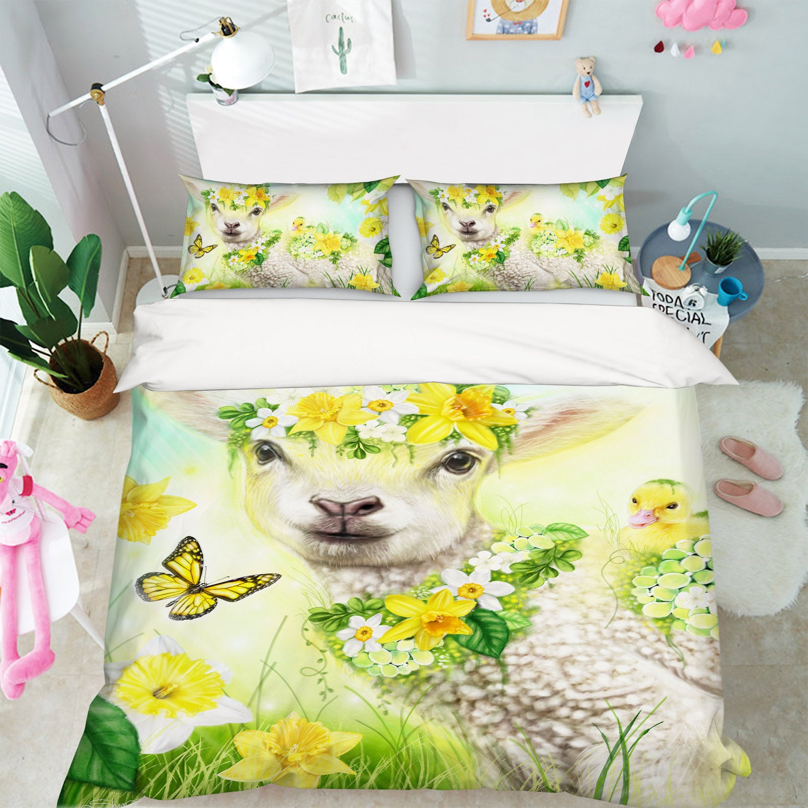 3D Butterfly Sheep 8614 Sheena Pike Bedding Bed Pillowcases Quilt Cover Duvet Cover