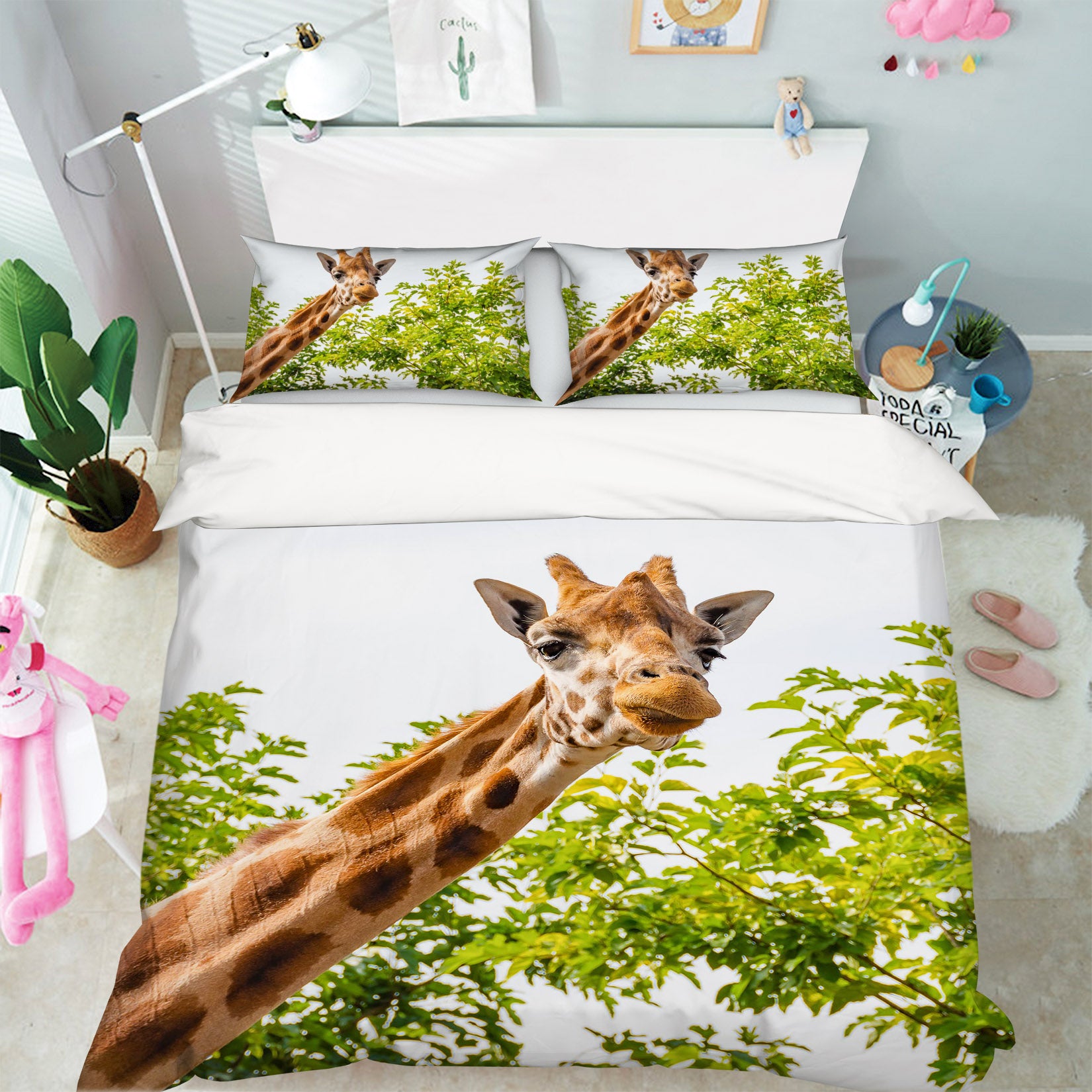 3D Giraffe Tree 129 Bed Pillowcases Quilt