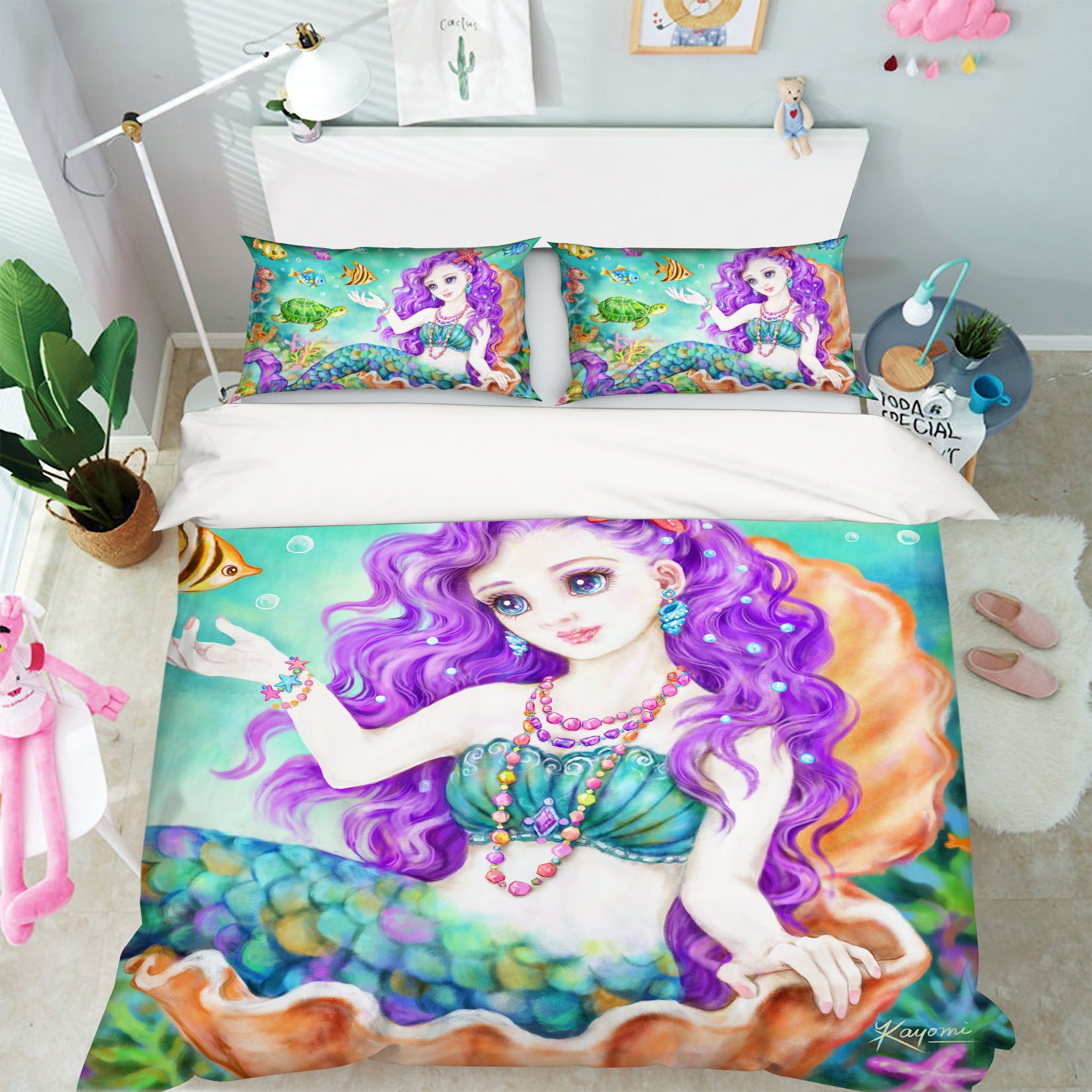 3D Beautiful Mermaid 5935 Kayomi Harai Bedding Bed Pillowcases Quilt Cover Duvet Cover