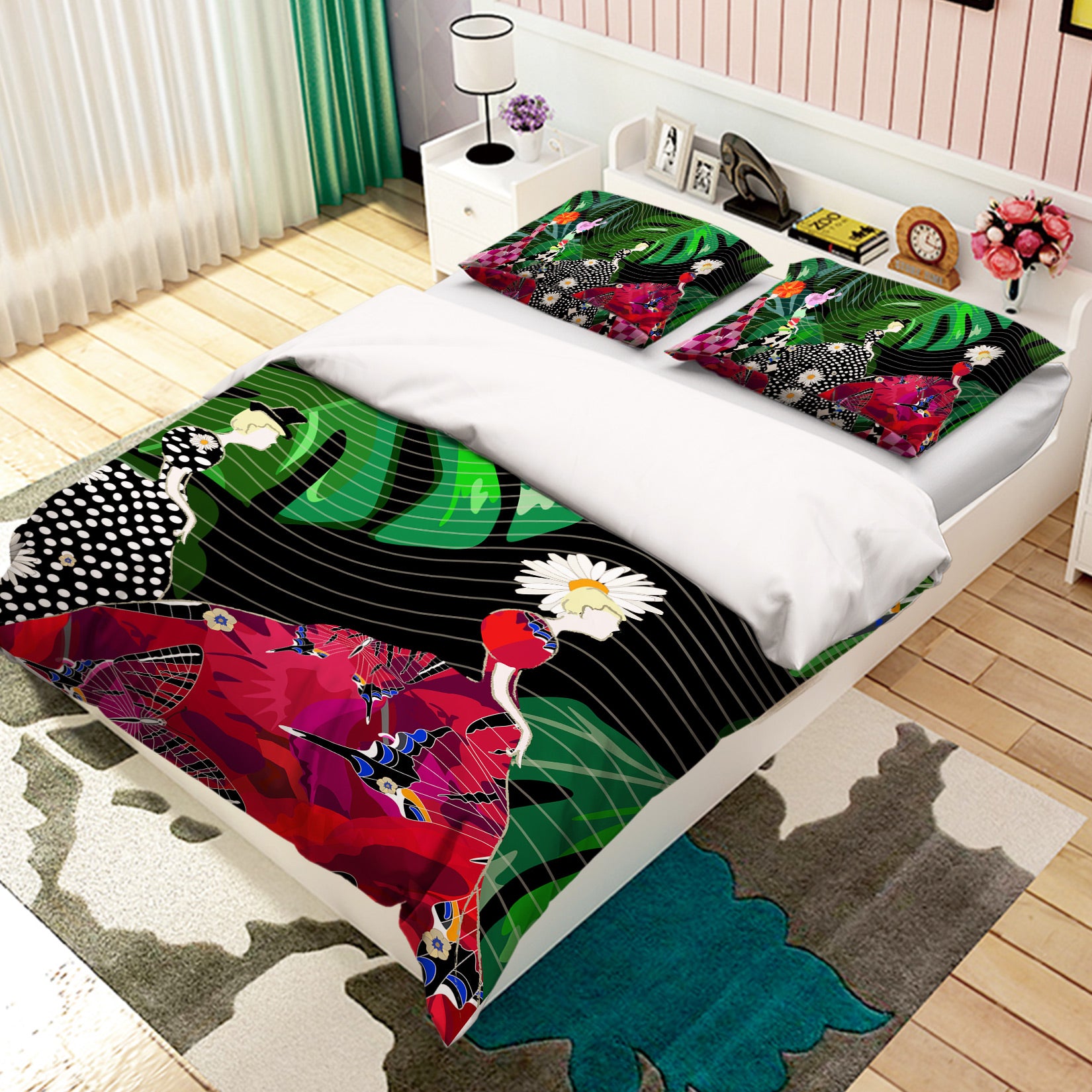 3D Daisy Woman 037 Bed Pillowcases Quilt