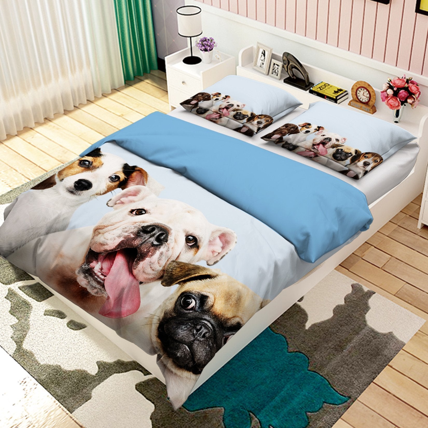 3D Cute Puppy 1908 Bed Pillowcases Quilt Quiet Covers AJ Creativity Home 