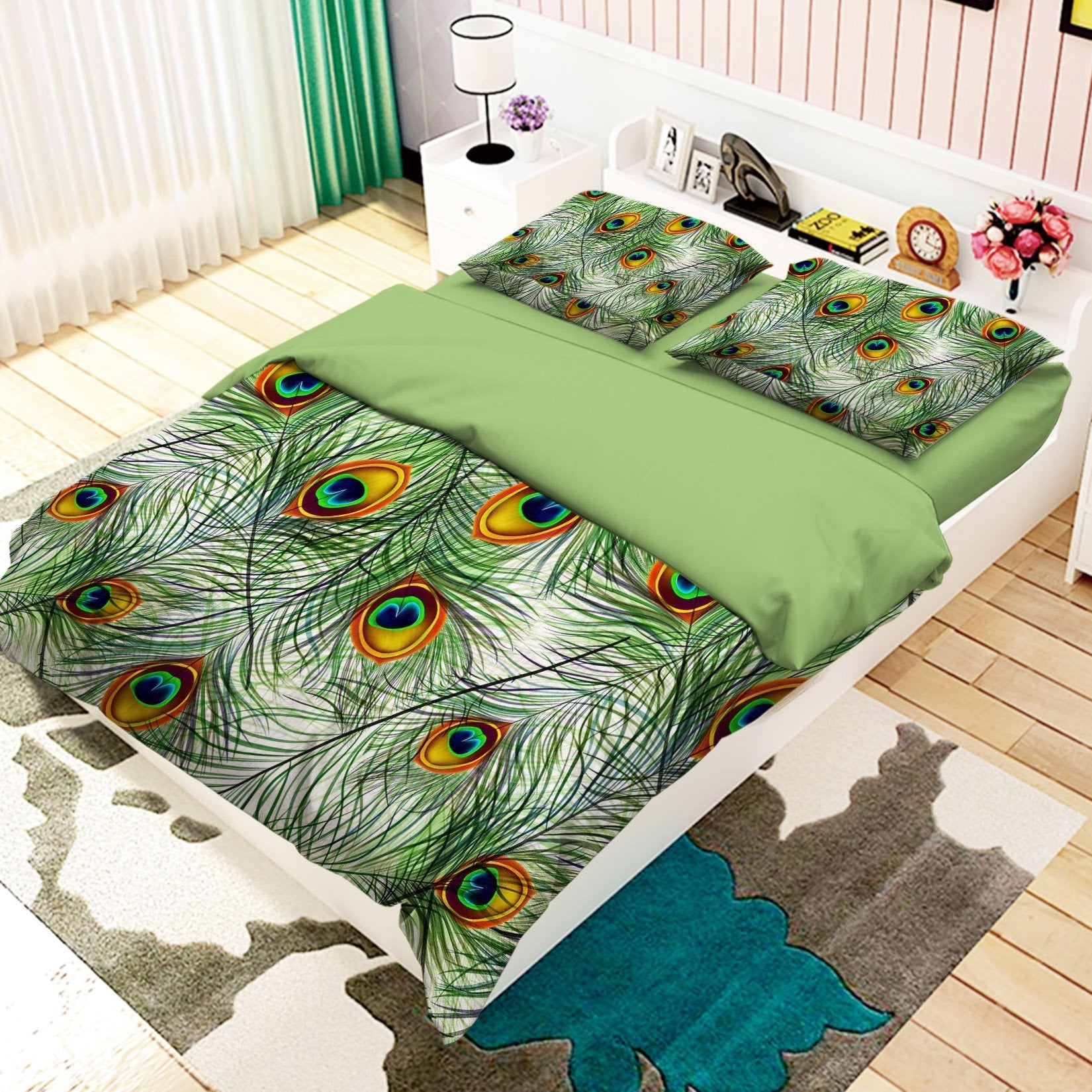 3D Peacock Tail Feathers 327 Bed Pillowcases Quilt Wallpaper AJ Wallpaper 