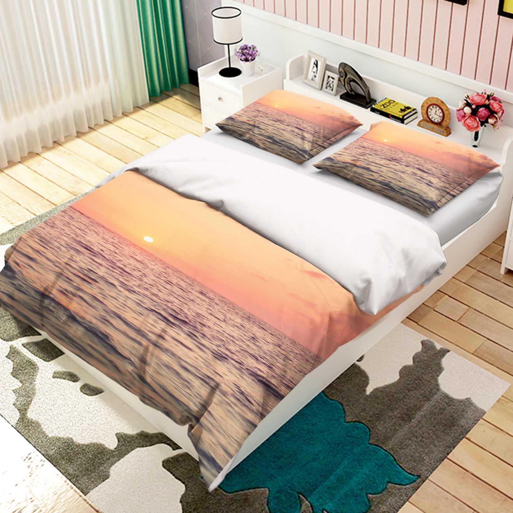 3D Sunset Sea 1046 Assaf Frank Bedding Bed Pillowcases Quilt