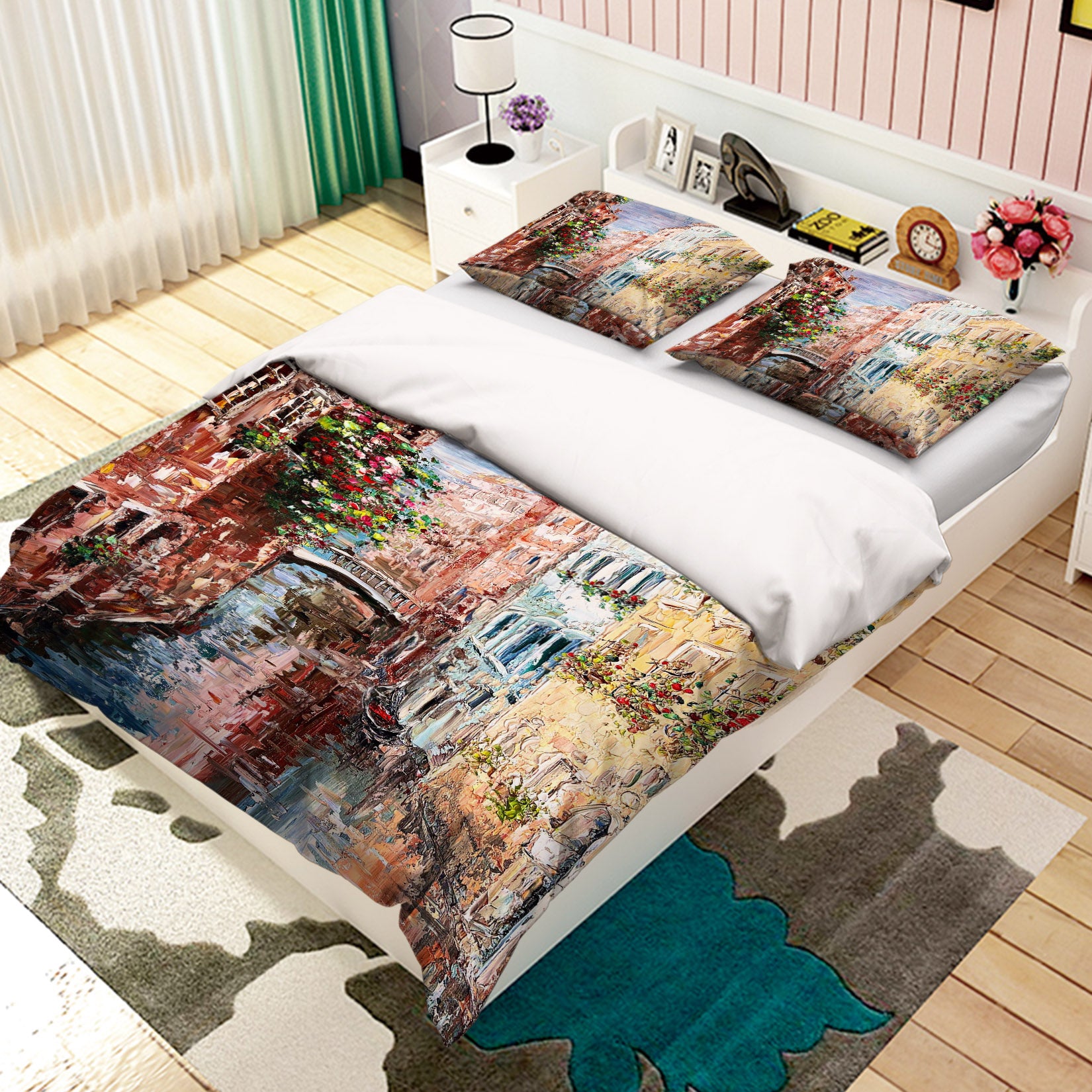 3D Oil Painting Town 3131 Skromova Marina Bedding Bed Pillowcases Quilt Cover Duvet Cover