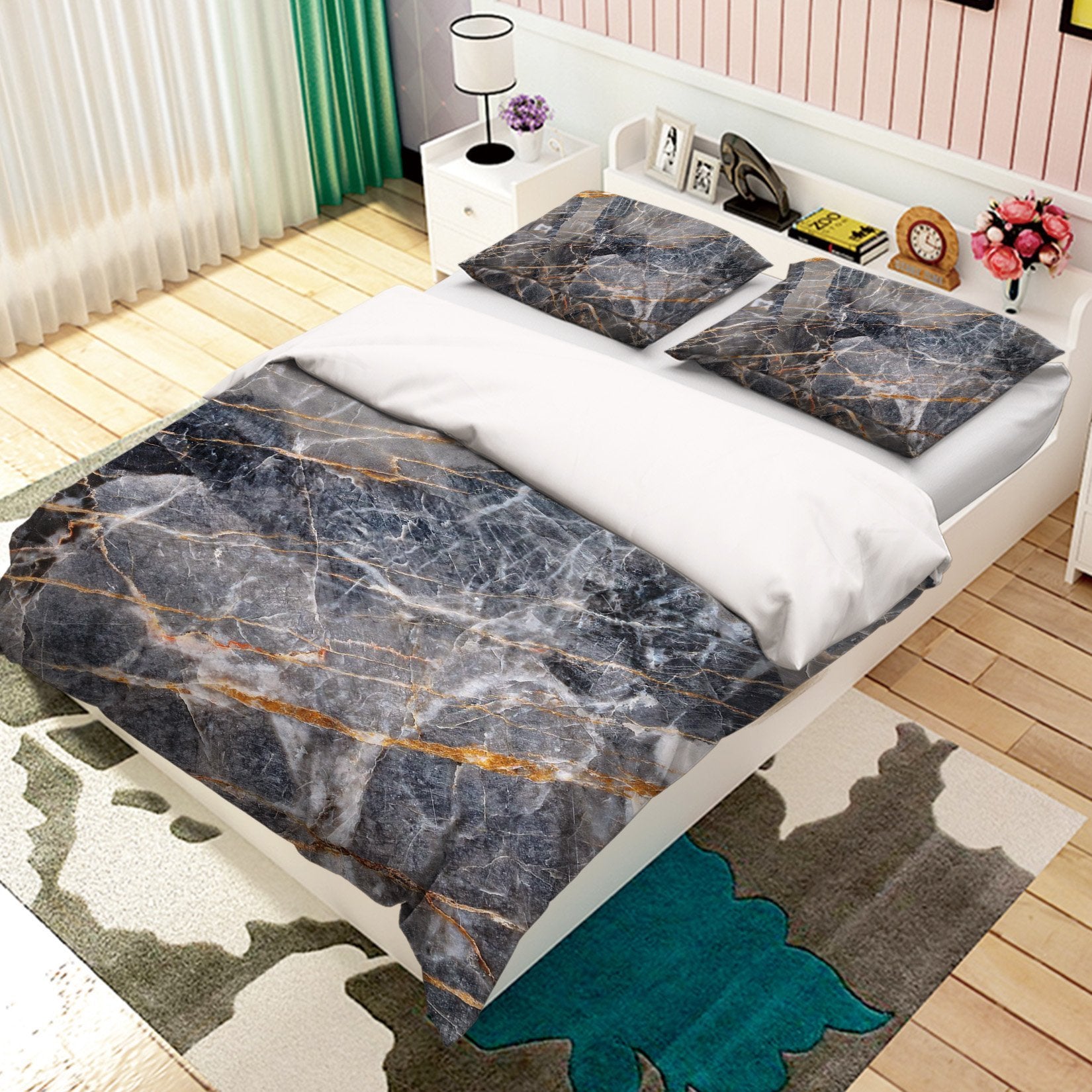 3D Crack Stone Pattern 018 Bed Pillowcases Quilt Wallpaper AJ Wallpaper 