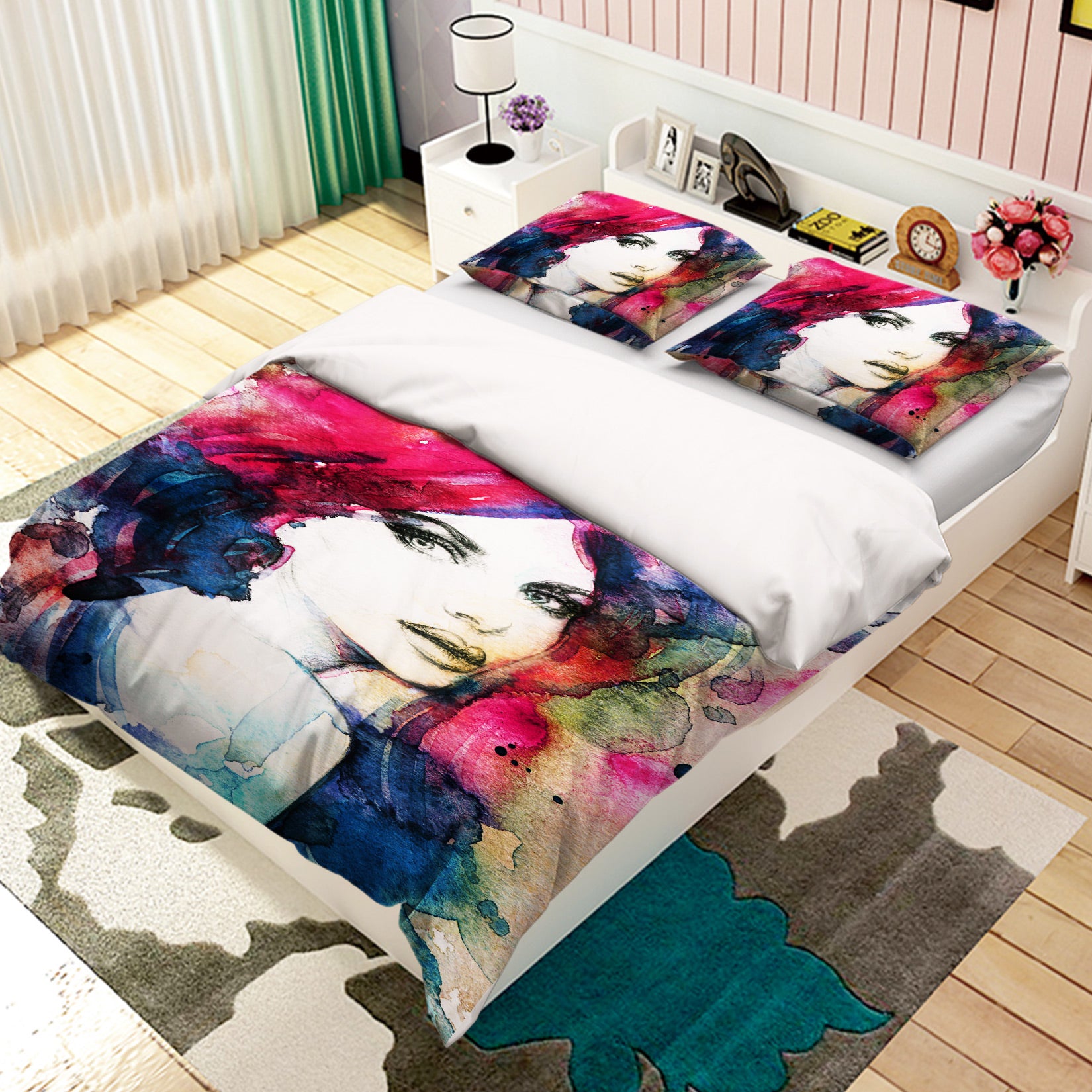3D Paint Woman 017 Bed Pillowcases Quilt
