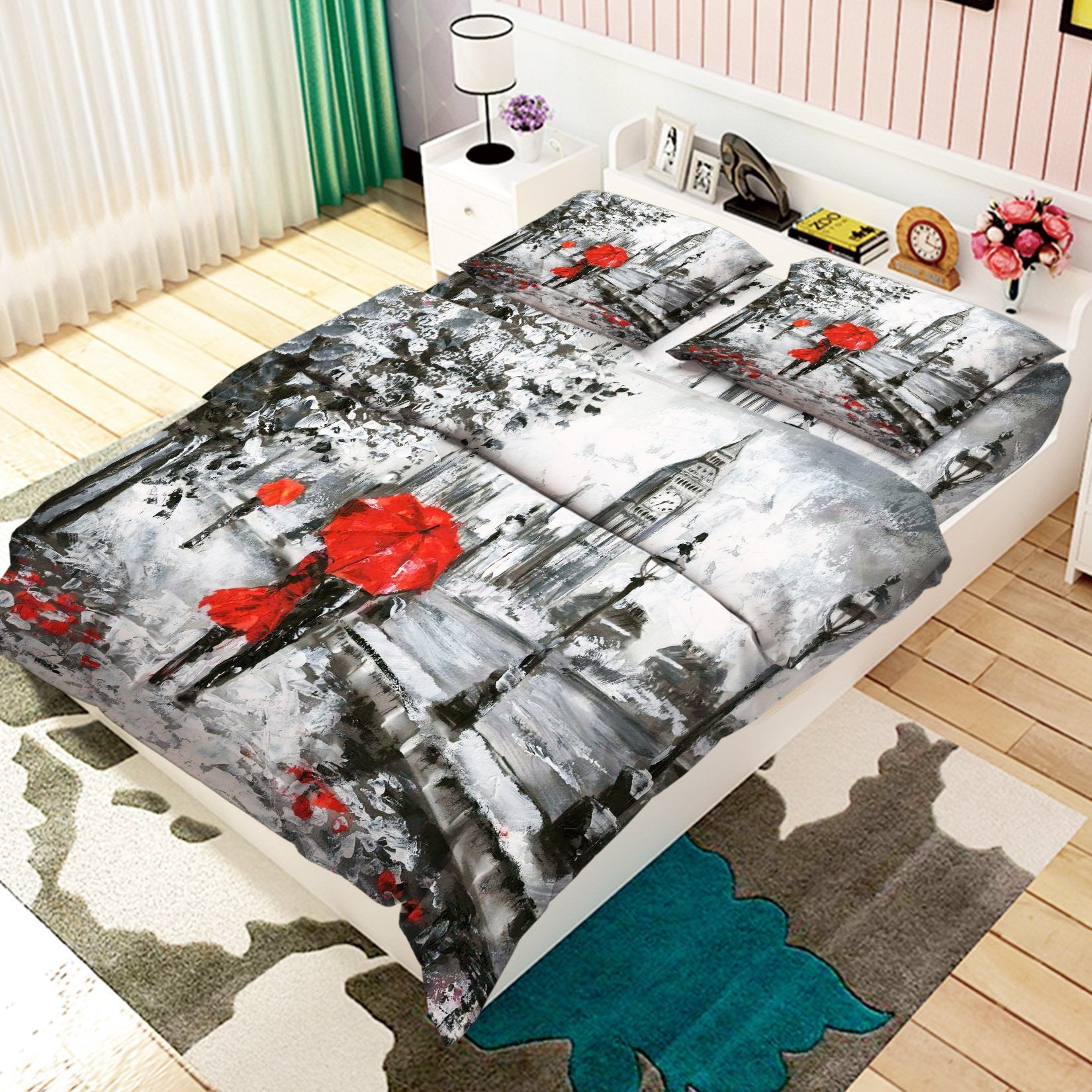 3D London Street Painting 22 Bed Pillowcases Quilt Wallpaper AJ Wallpaper 