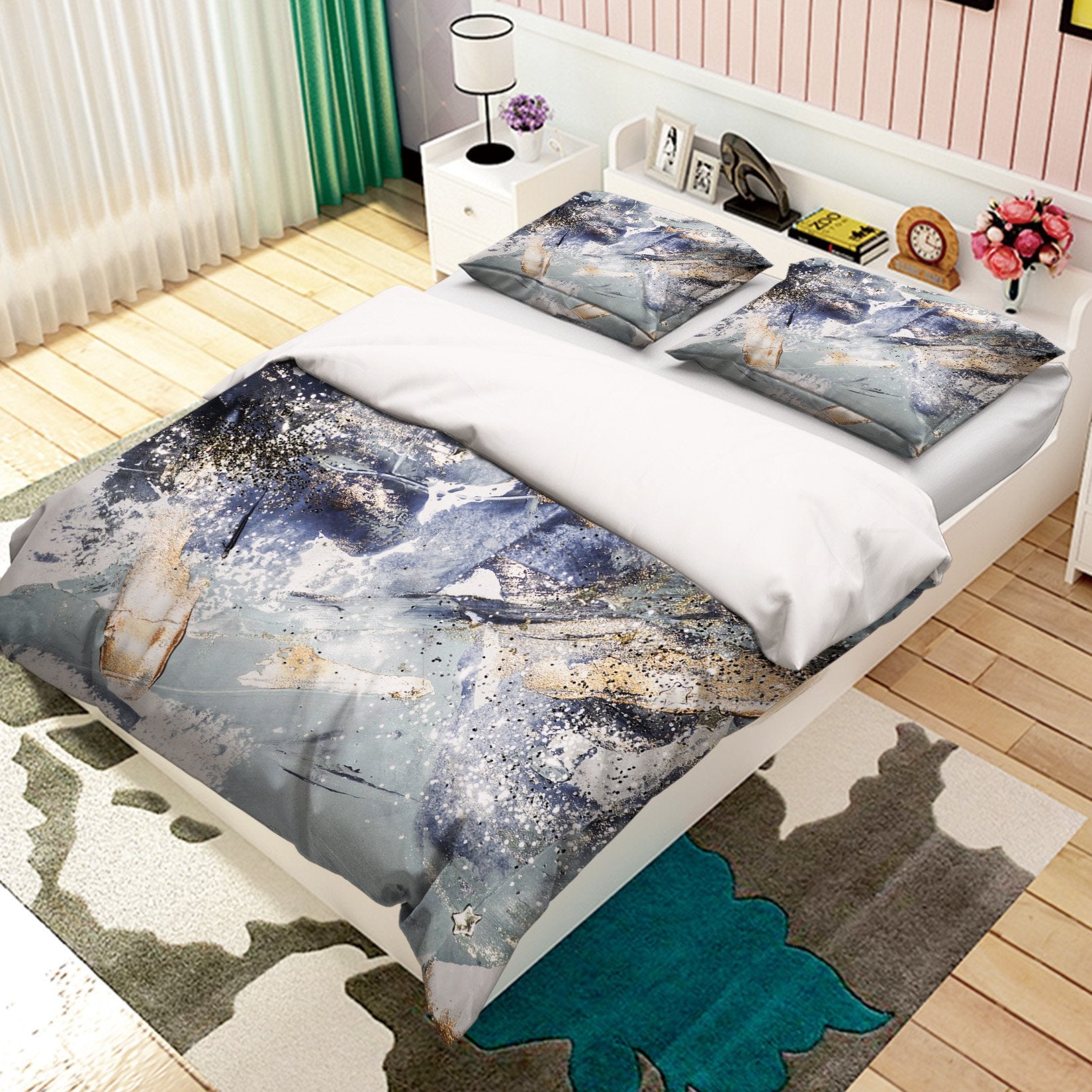 3D Abstract Smear Pigment 057 Bed Pillowcases Quilt Wallpaper AJ Wallpaper 