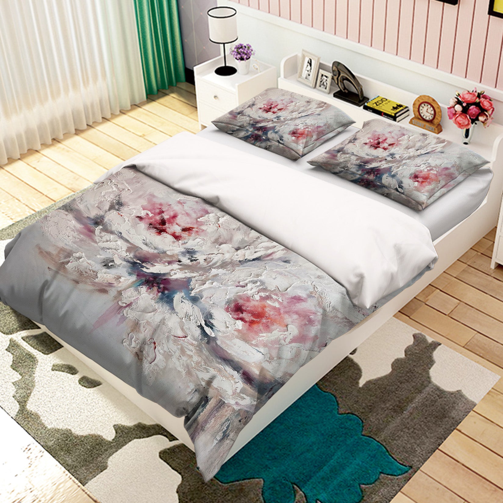 3D White Art Flower 548 Skromova Marina Bedding Bed Pillowcases Quilt