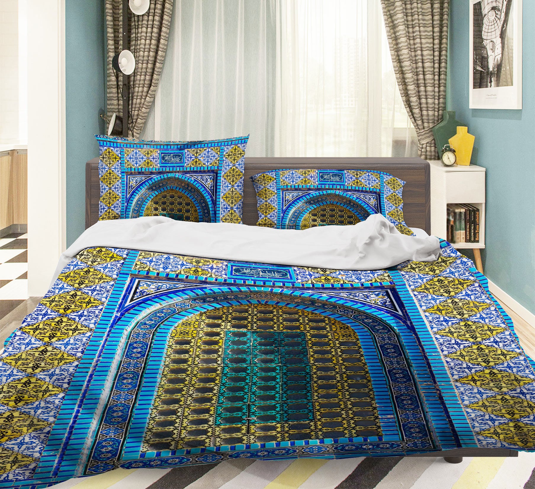 3D Yellow Pattern 1076 Assaf Frank Bedding Bed Pillowcases Quilt