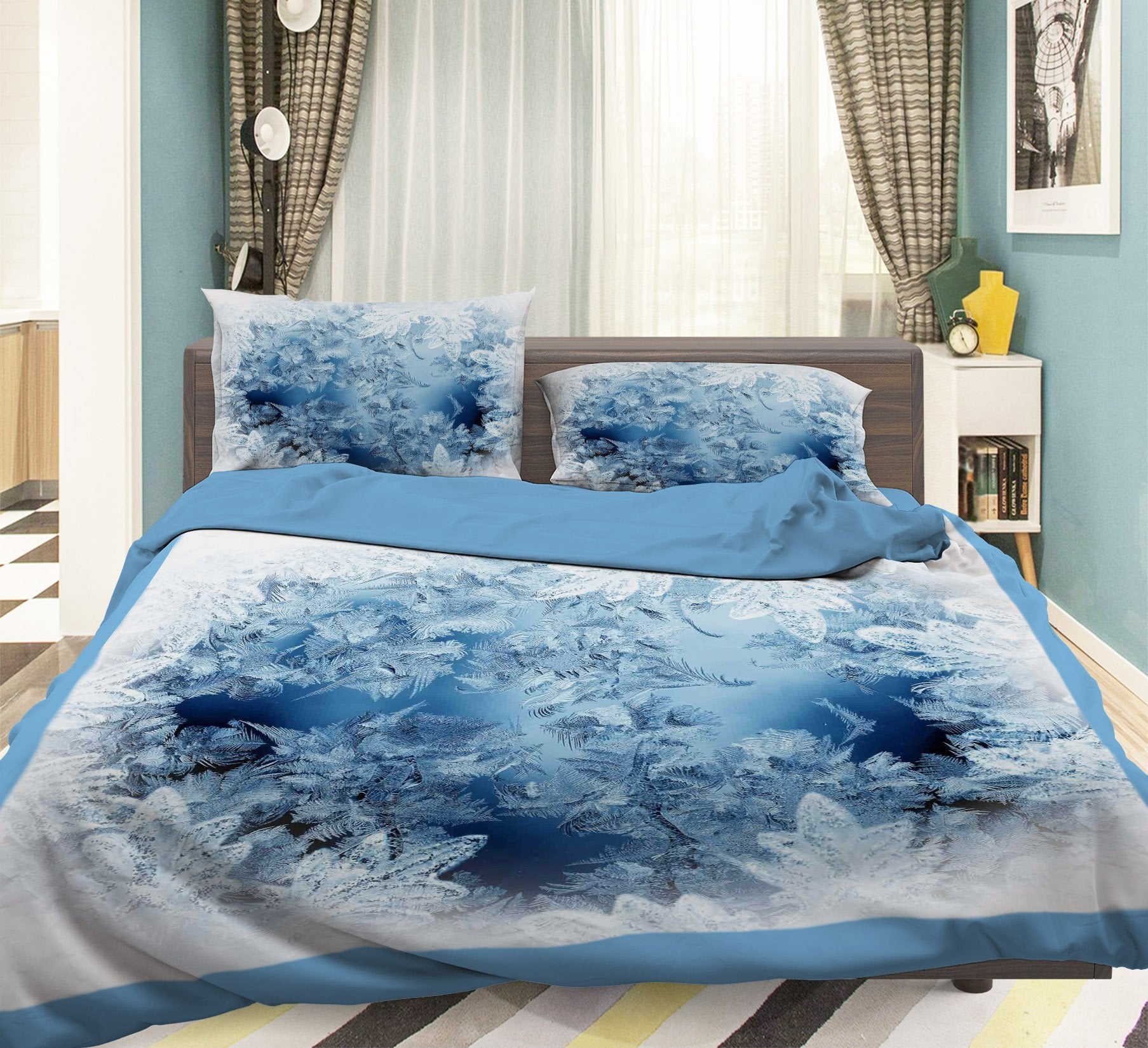 3D Ice Flower 166 Bed Pillowcases Quilt Wallpaper AJ Wallpaper 