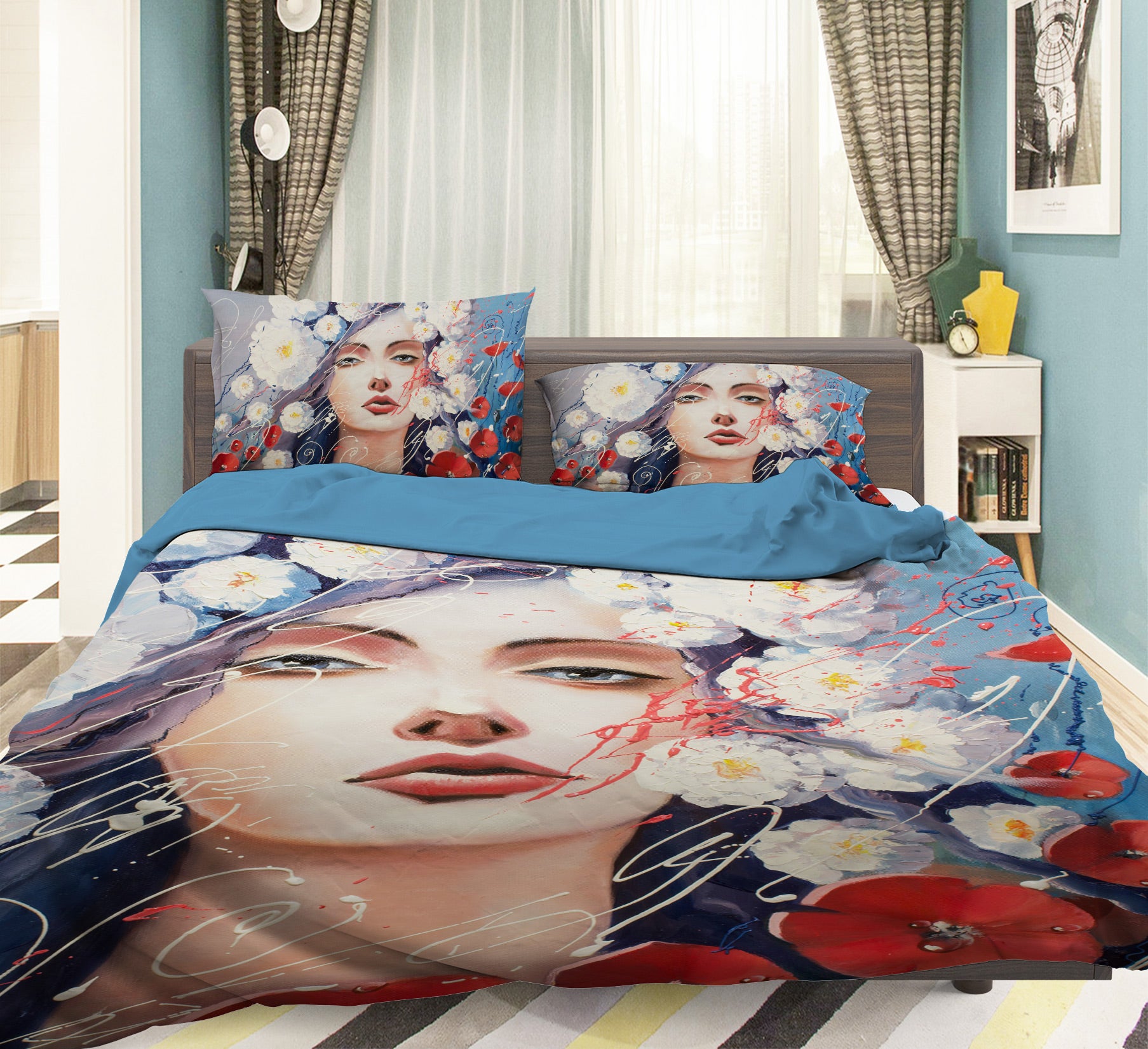 3D Oil Painting Flower 024 Bed Pillowcases Quilt