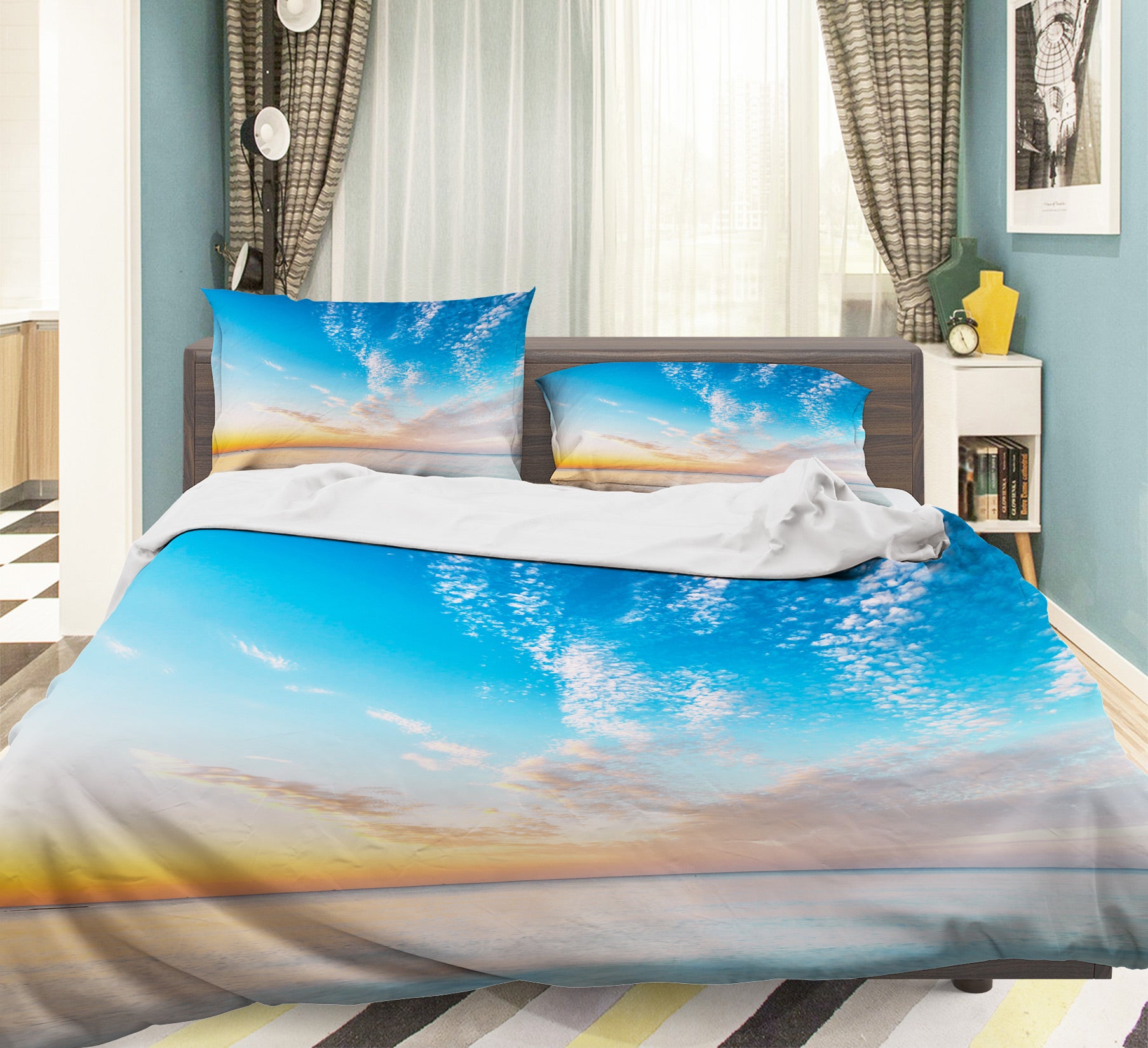 3D Sunset Sea 1022 Assaf Frank Bedding Bed Pillowcases Quilt