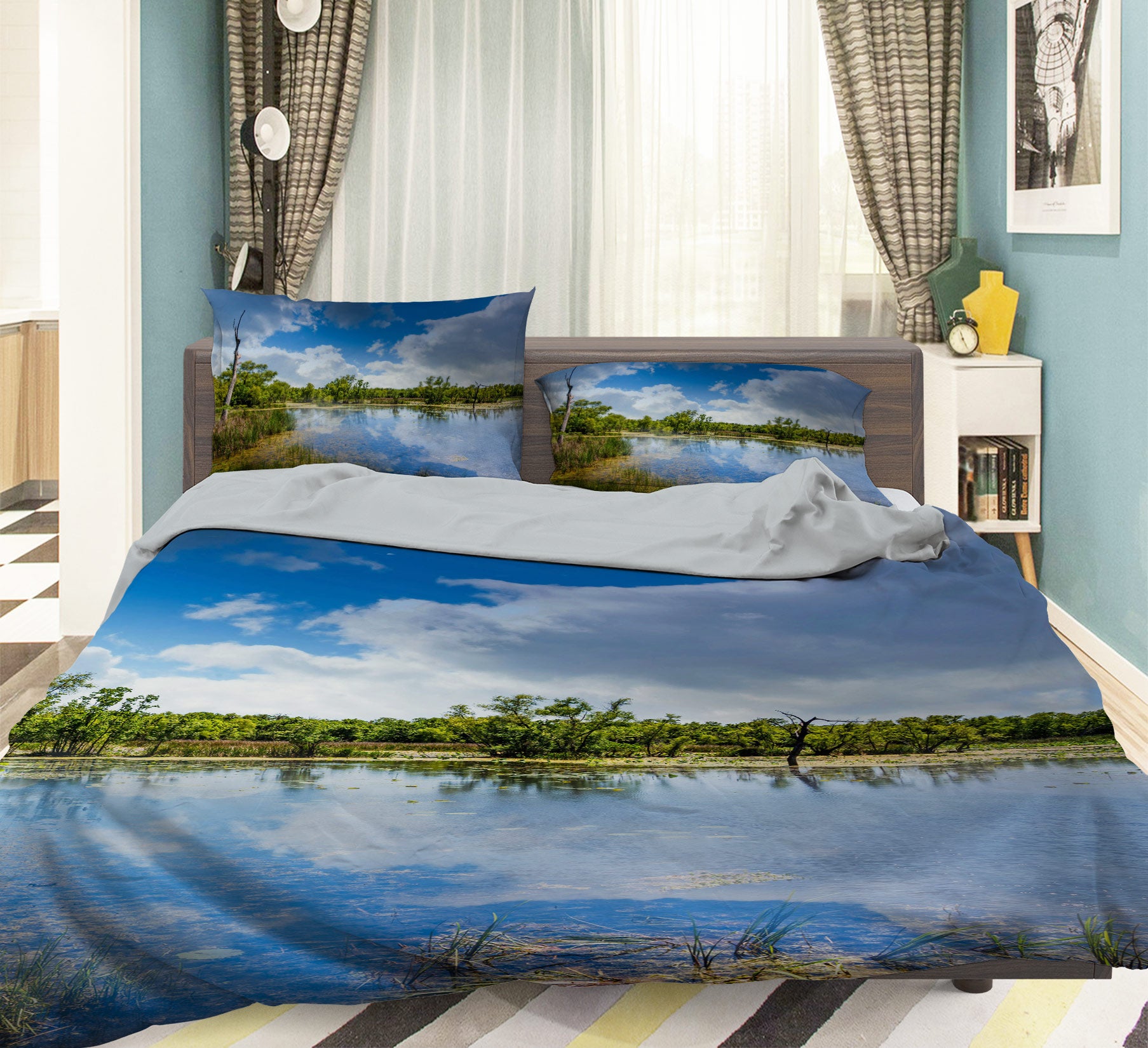3D Sky Lake Shadow 8510 Beth Sheridan Bedding Bed Pillowcases Quilt