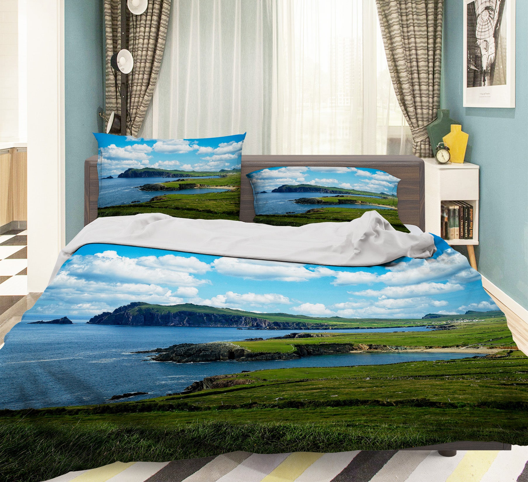 3D Ocean Lawn Rock 8690 Kathy Barefield Bedding Bed Pillowcases Quilt