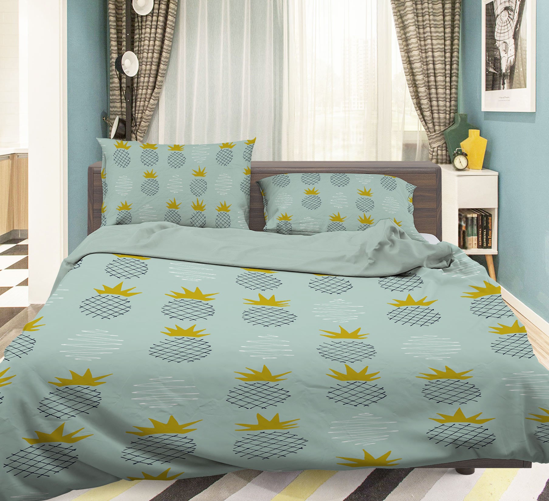 3D Pineapple Pattern 109149 Kashmira Jayaprakash Bedding Bed Pillowcases Quilt
