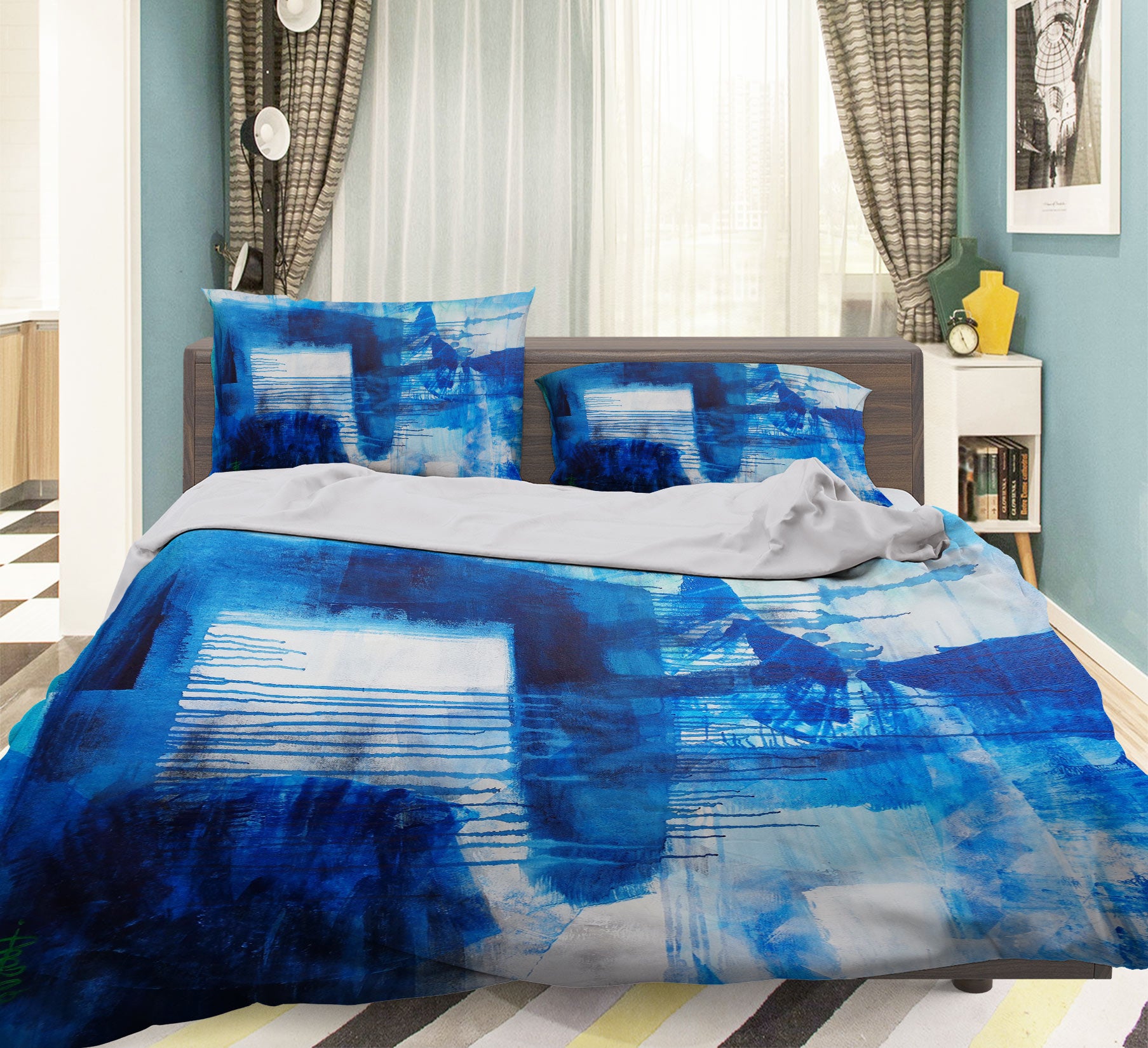 3D Blue Painting 018 Misako Chida Bedding Bed Pillowcases Quilt Cover Duvet Cover